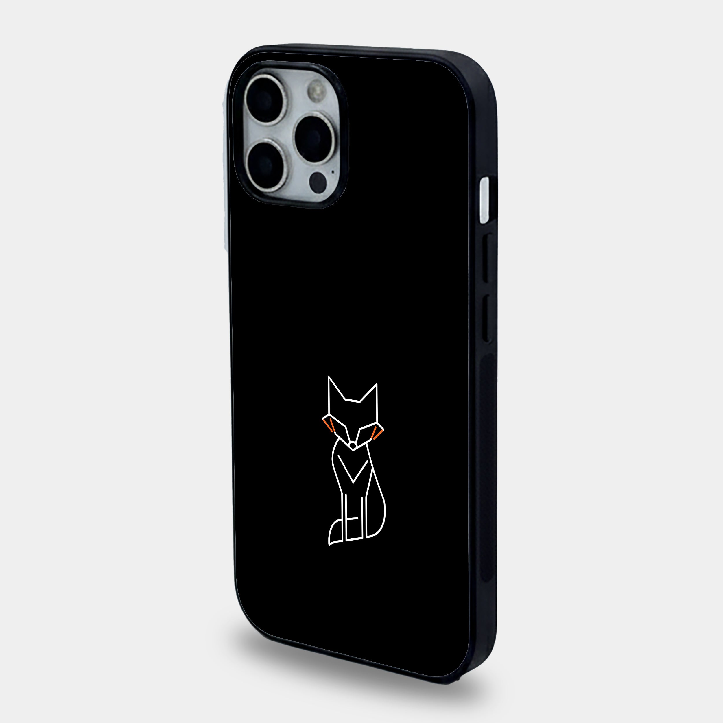 Minimalist Geometric Fox | Premium Glass iPhone & Samsung Mobile Cover Case