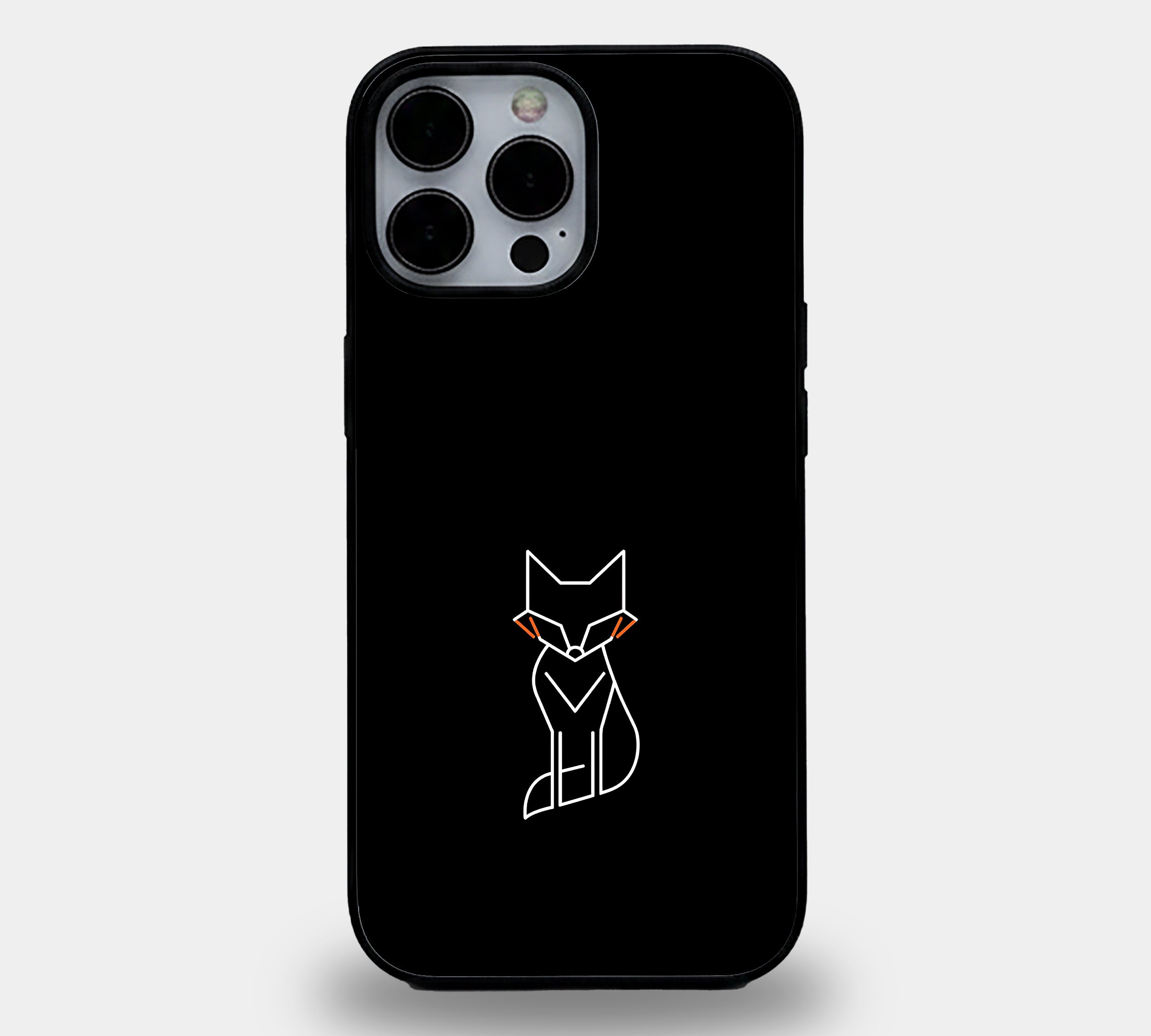 Minimalist Geometric Fox | Premium Glass iPhone & Samsung Mobile Cover Case
