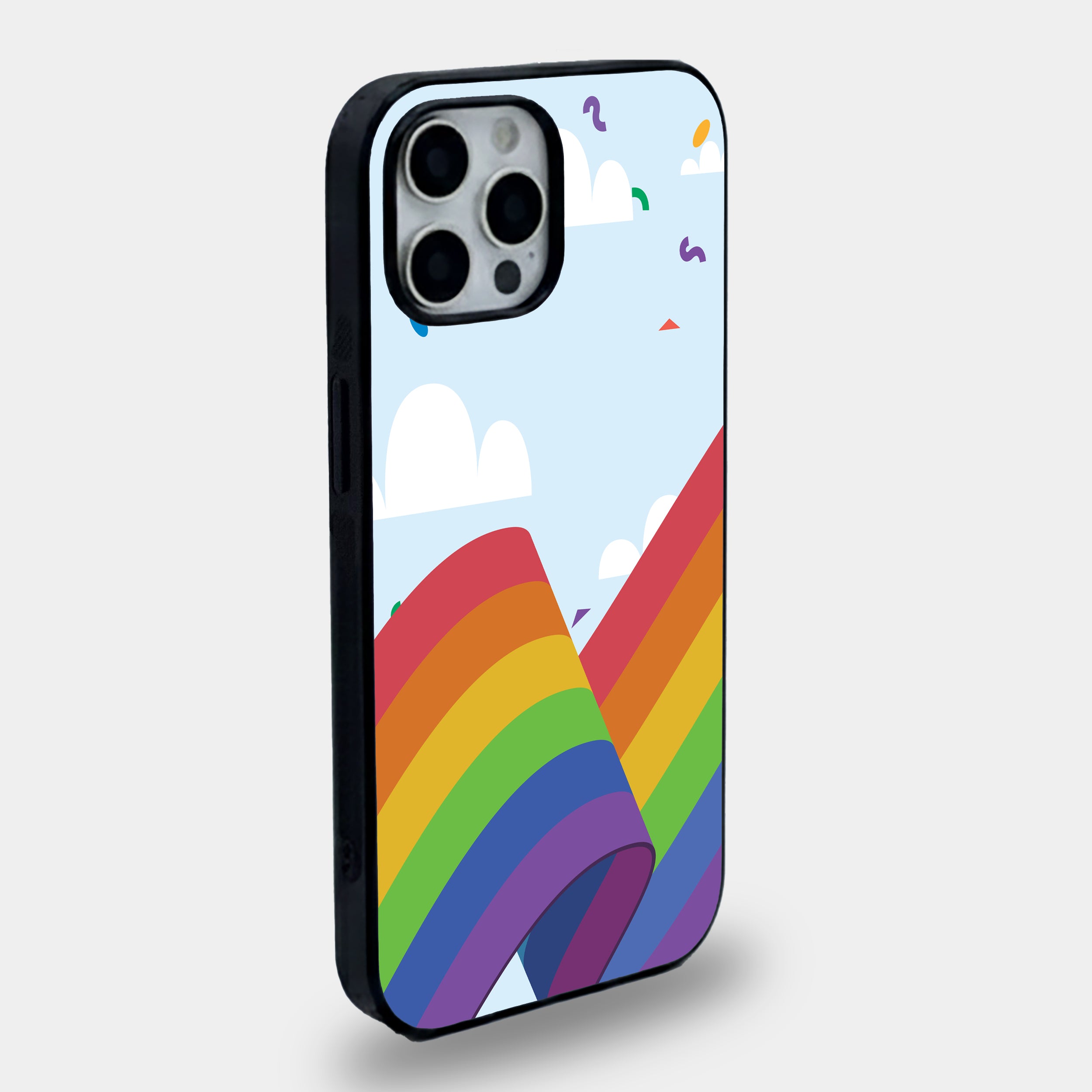 Sky-High Pride Rainbow Ribbon | Premium Glass iPhone Mobile Cover Case