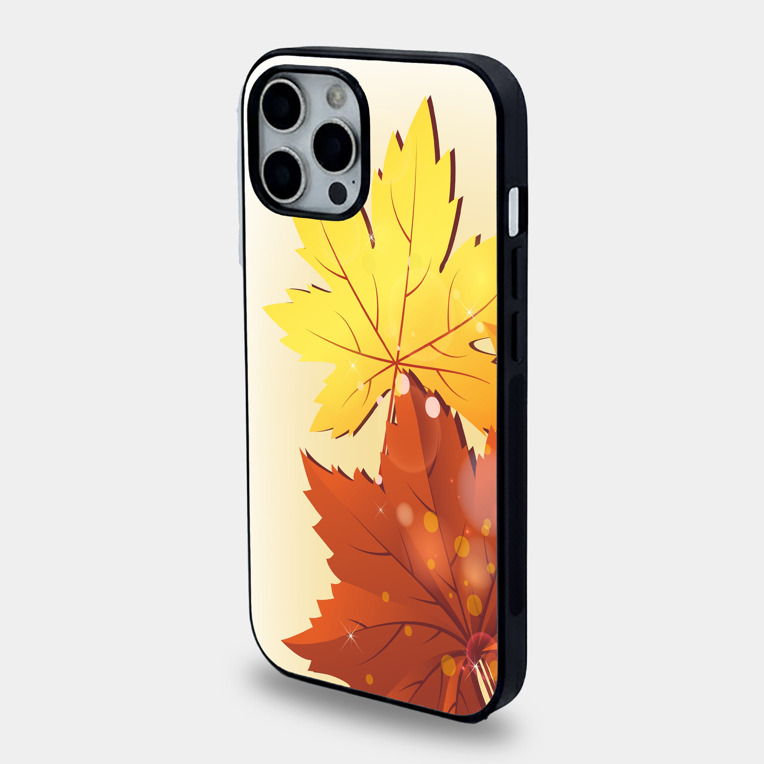 Golden Autumn Maple Leaves | Premium Glass iPhone & Samsung Mobile Cover Case