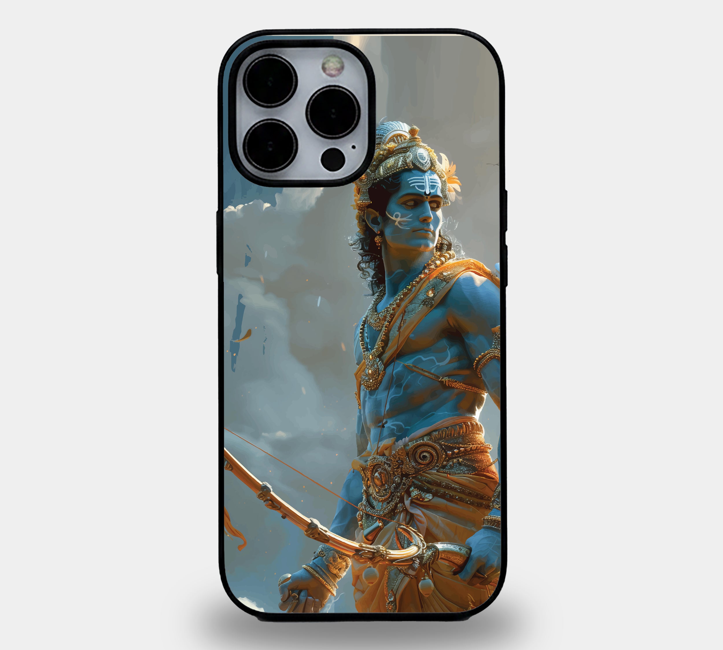 Lord Rama Divine Warrior | Premium Glass iPhone Mobile Cover Case