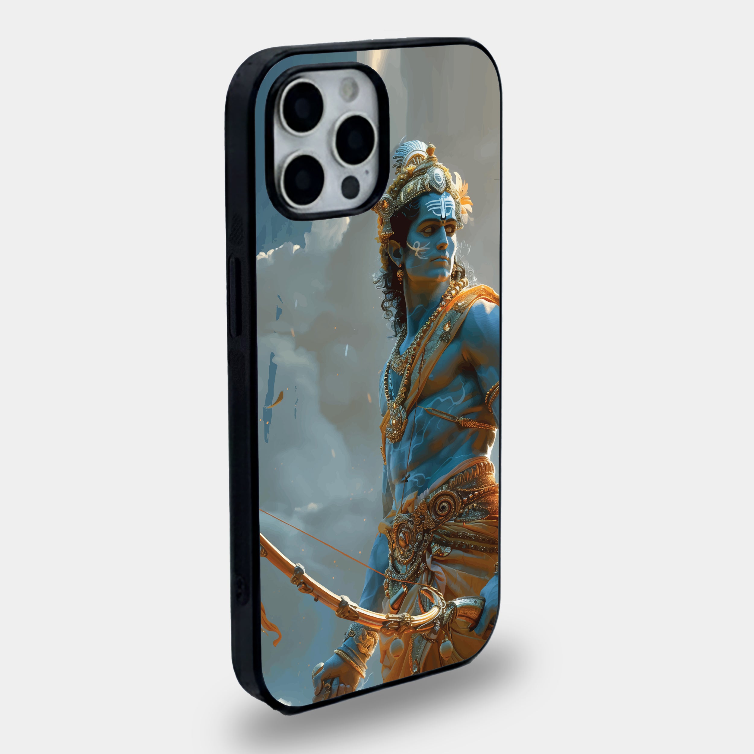 Lord Rama Divine Warrior | Premium Glass iPhone Mobile Cover Case