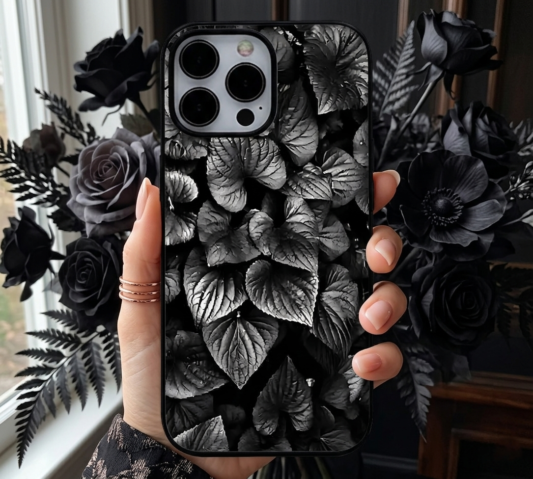 Deep Noir Botanical Foliage