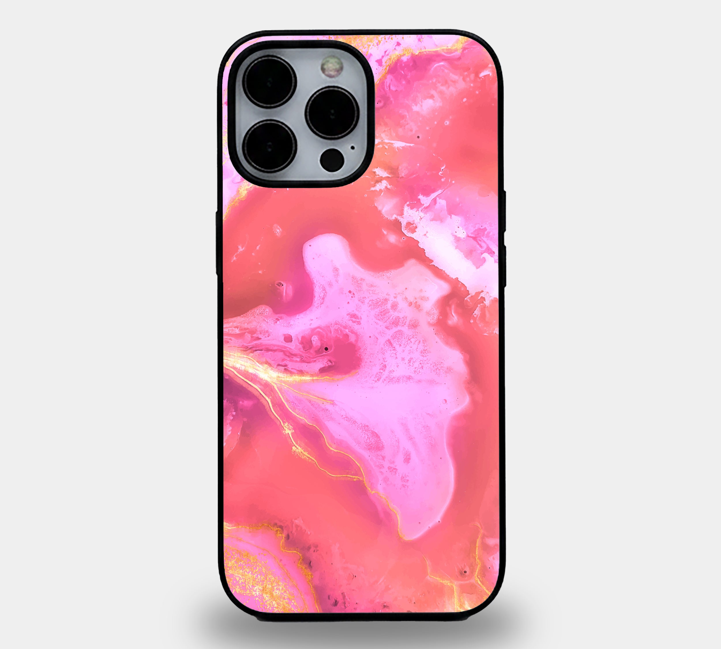 Hot Pink Marble Fluid | Premium Glass iPhone Mobile Cover Case