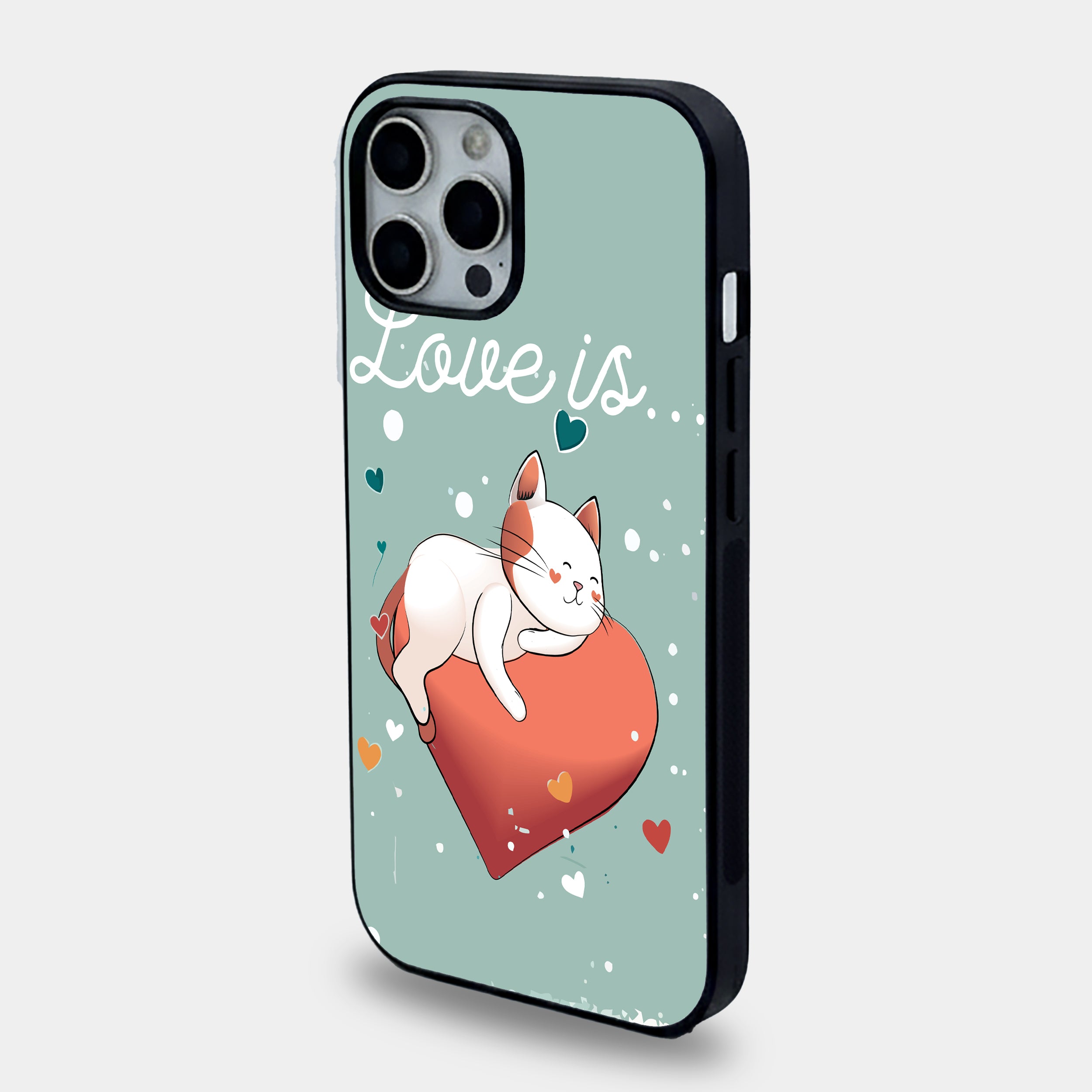 Heart Hugging Kitten | Premium Glass iPhone Mobile Cover Case