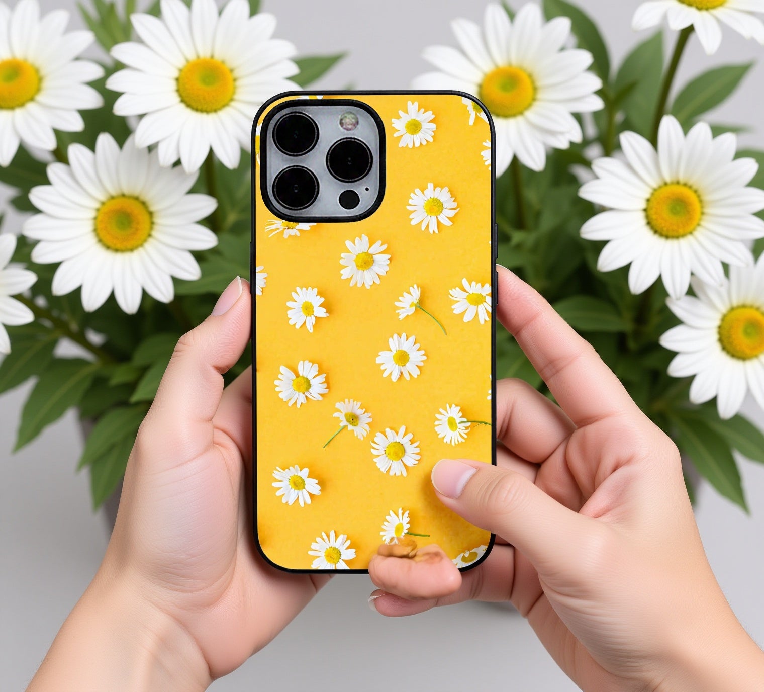 Sunshine Daisy Floral | Premium Glass iPhone & Samsung Mobile Cover Case