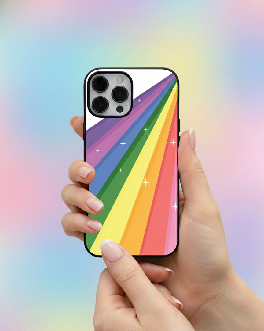 Stardust Prism Rainbow | Premium Glass iPhone Mobile Cover Case