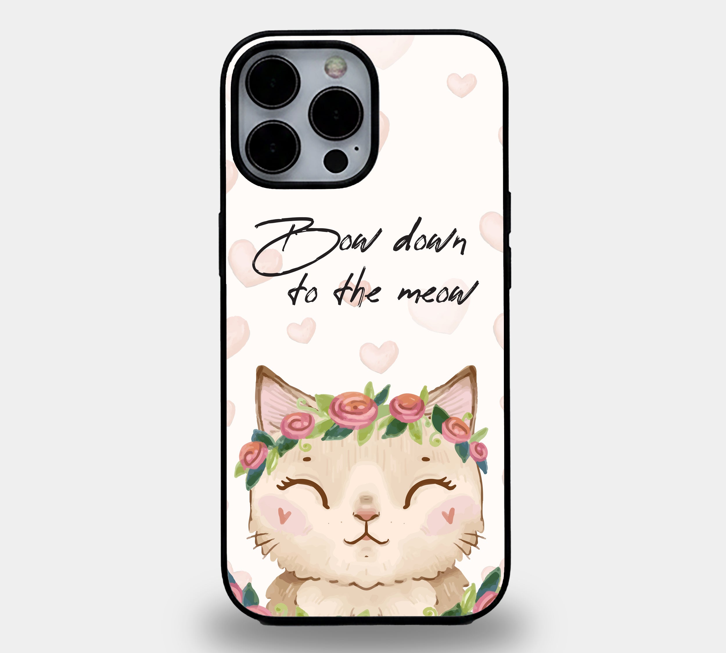 Boho Blossom Cat | Premium Glass iPhone Mobile Cover Case