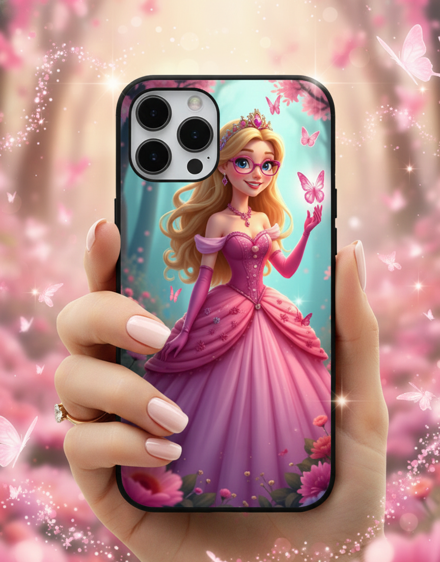Enchanted Butterfly Princess | Premium Glass iPhone Mobile Cover Case