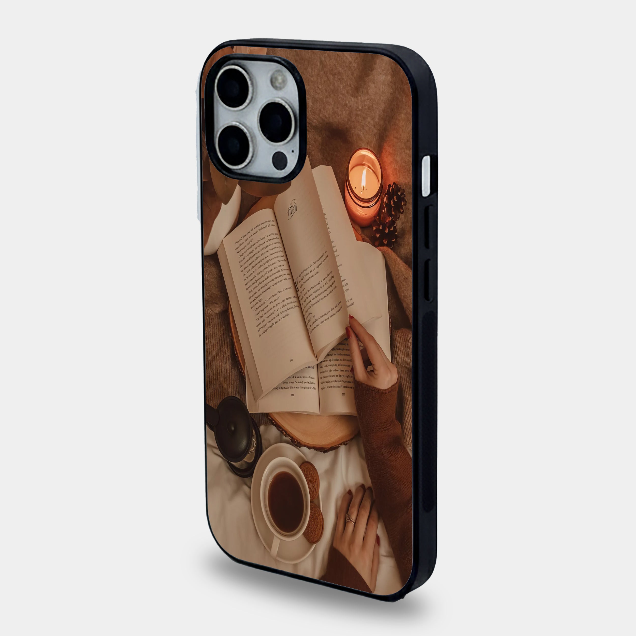 "The Reader's Retreat" - Cozy Book & Candle Design | Premium Glass iPhone & Samsung Mobile Cover Case
