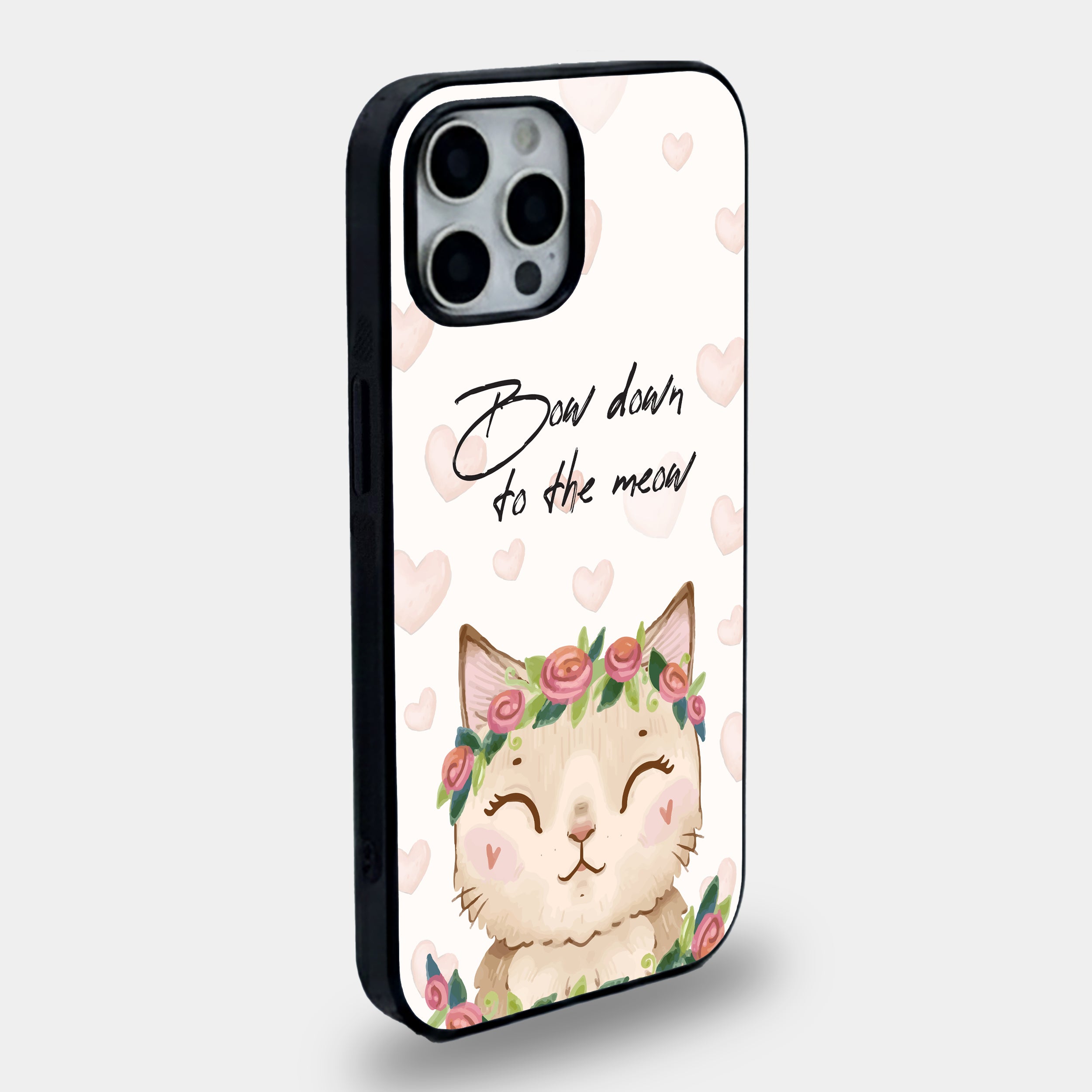 Boho Blossom Cat | Premium Glass iPhone Mobile Cover Case