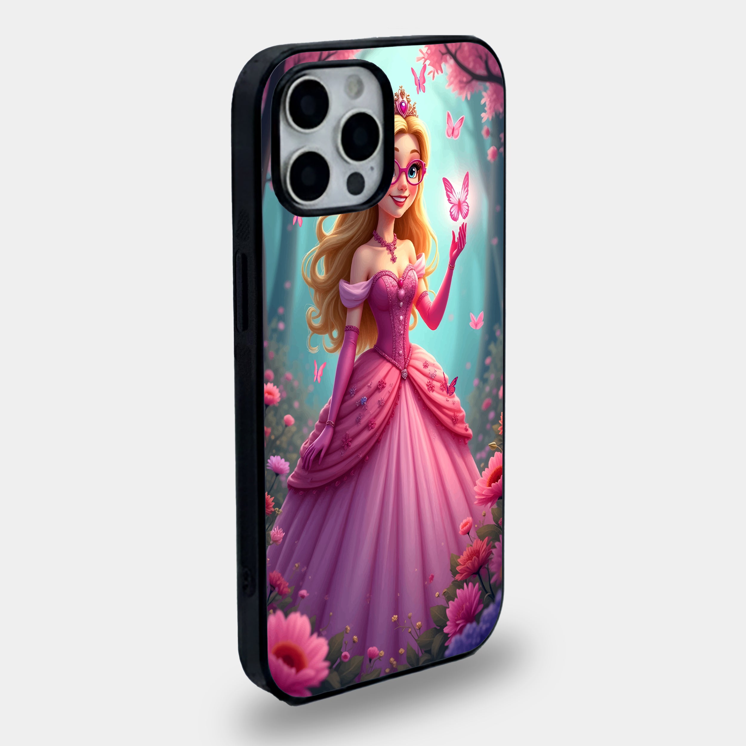 Enchanted Butterfly Princess | Premium Glass iPhone Mobile Cover Case