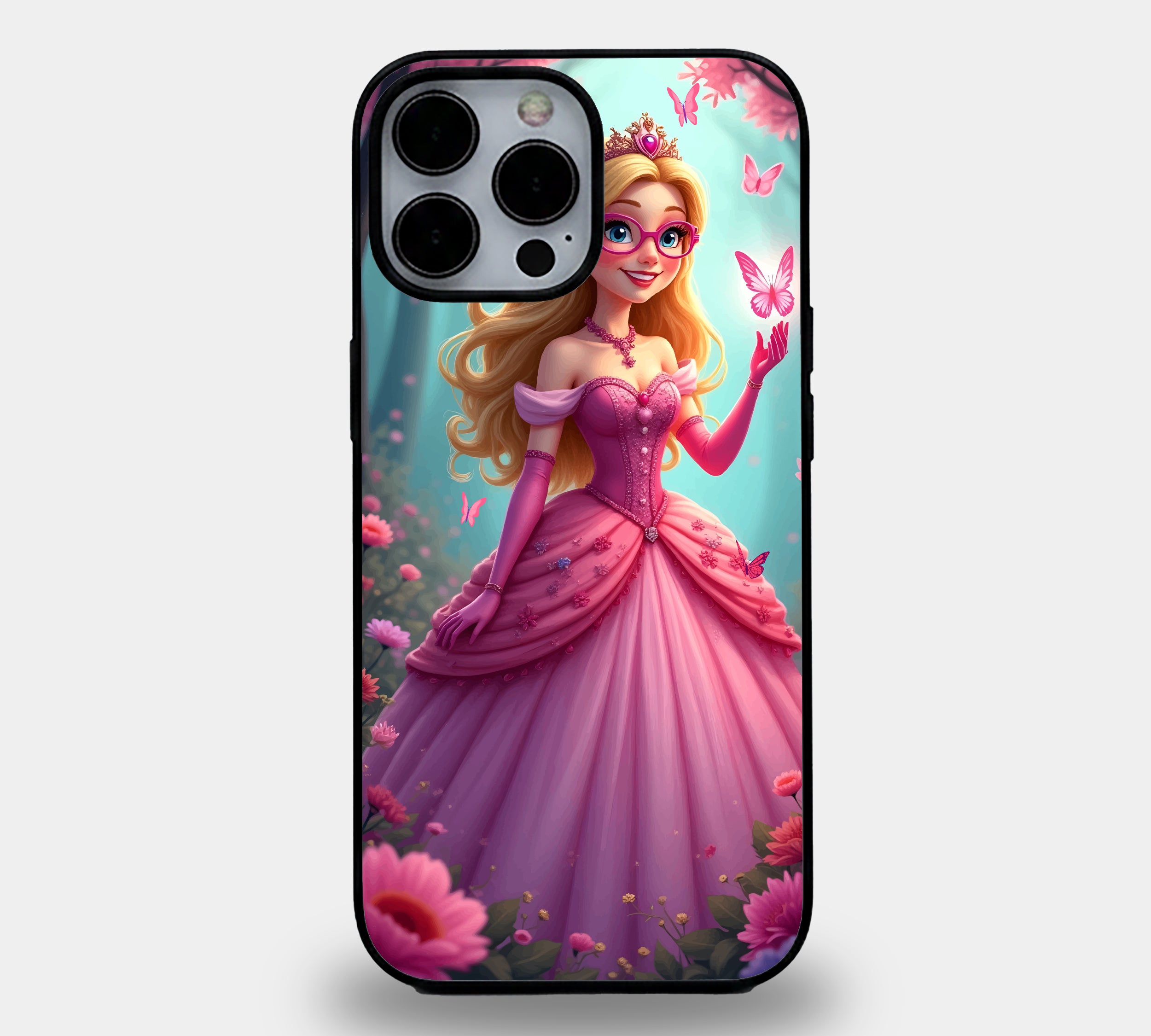Enchanted Butterfly Princess | Premium Glass iPhone Mobile Cover Case