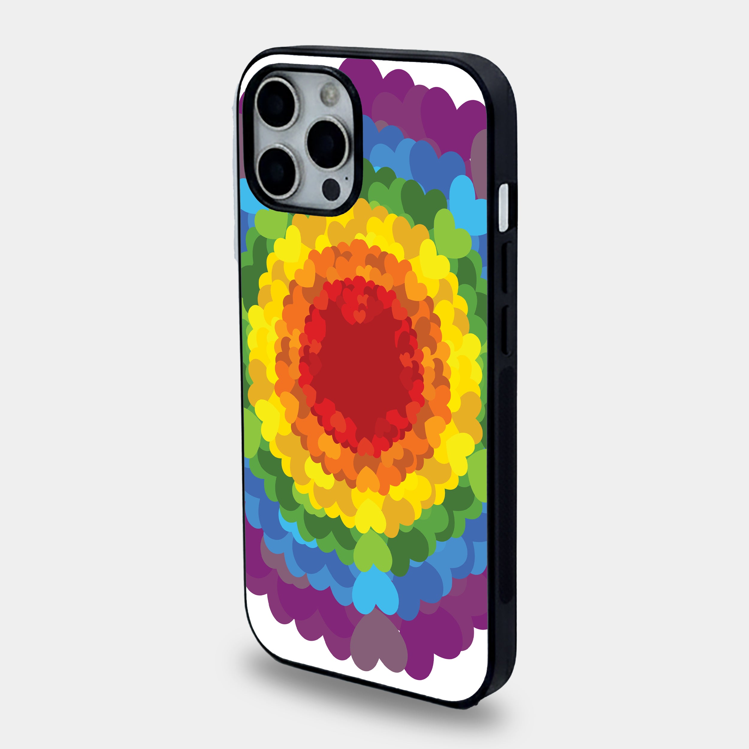 Rainbow Heart Mandala | Premium Glass iPhone & Samsung Mobile Cover Case