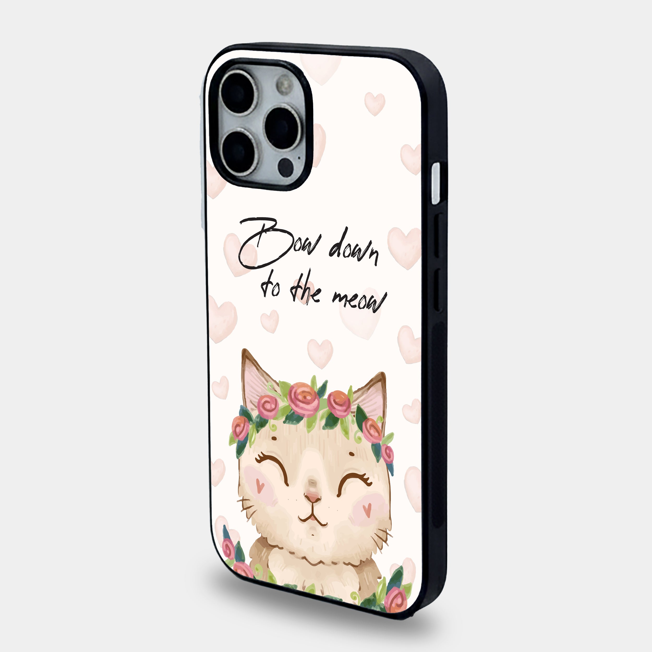 Boho Blossom Cat | Premium Glass iPhone Mobile Cover Case