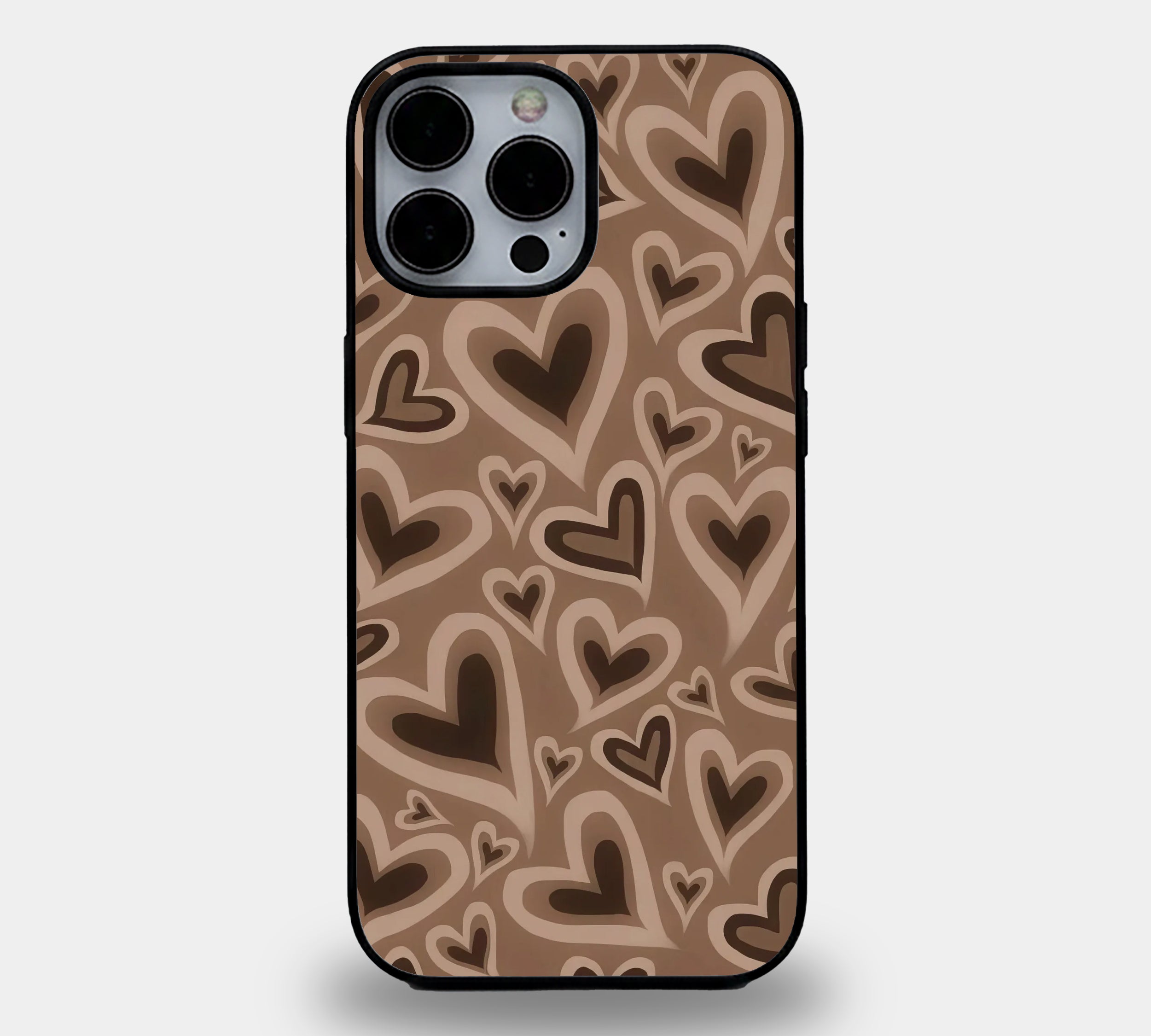 Retro Heart Espresso | Premium Glass iPhone & Samsung Mobile Cover Case