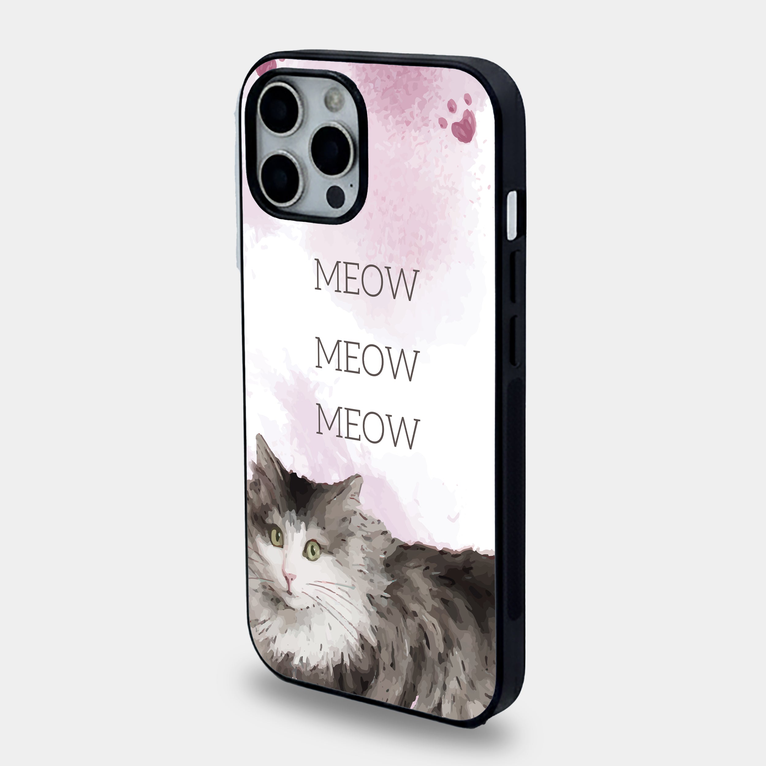 Blush Mist Longhair Cat  | Premium Glass iPhone Mobile Cover Case