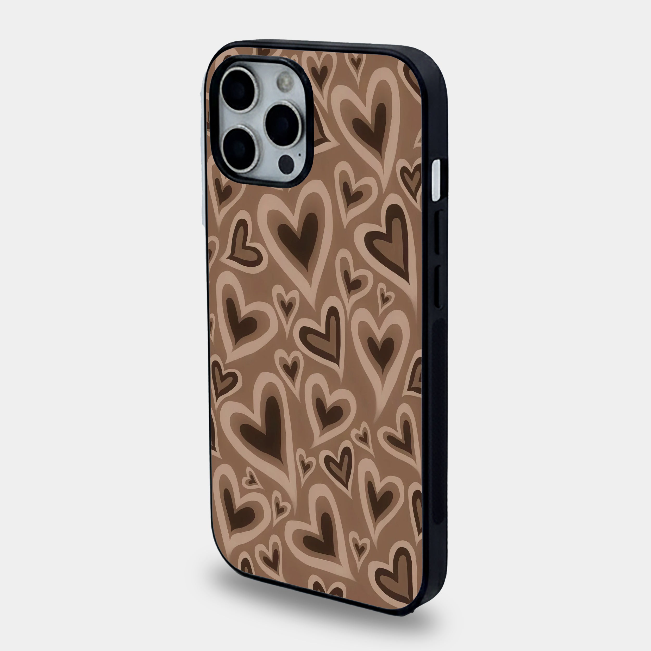 Retro Heart Espresso | Premium Glass iPhone & Samsung Mobile Cover Case