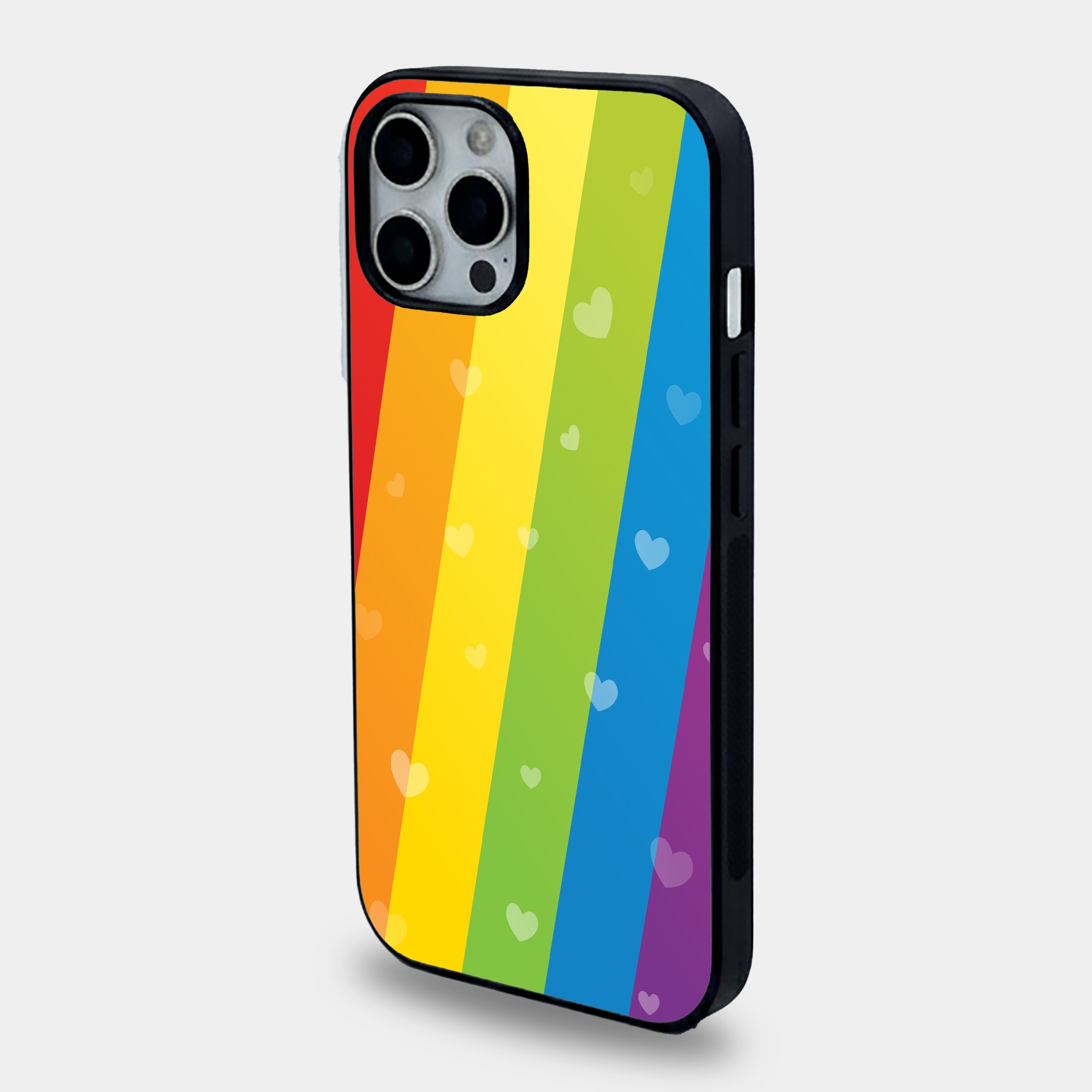 Rainbow Hearts | Premium Glass iPhone Mobile Cover Case