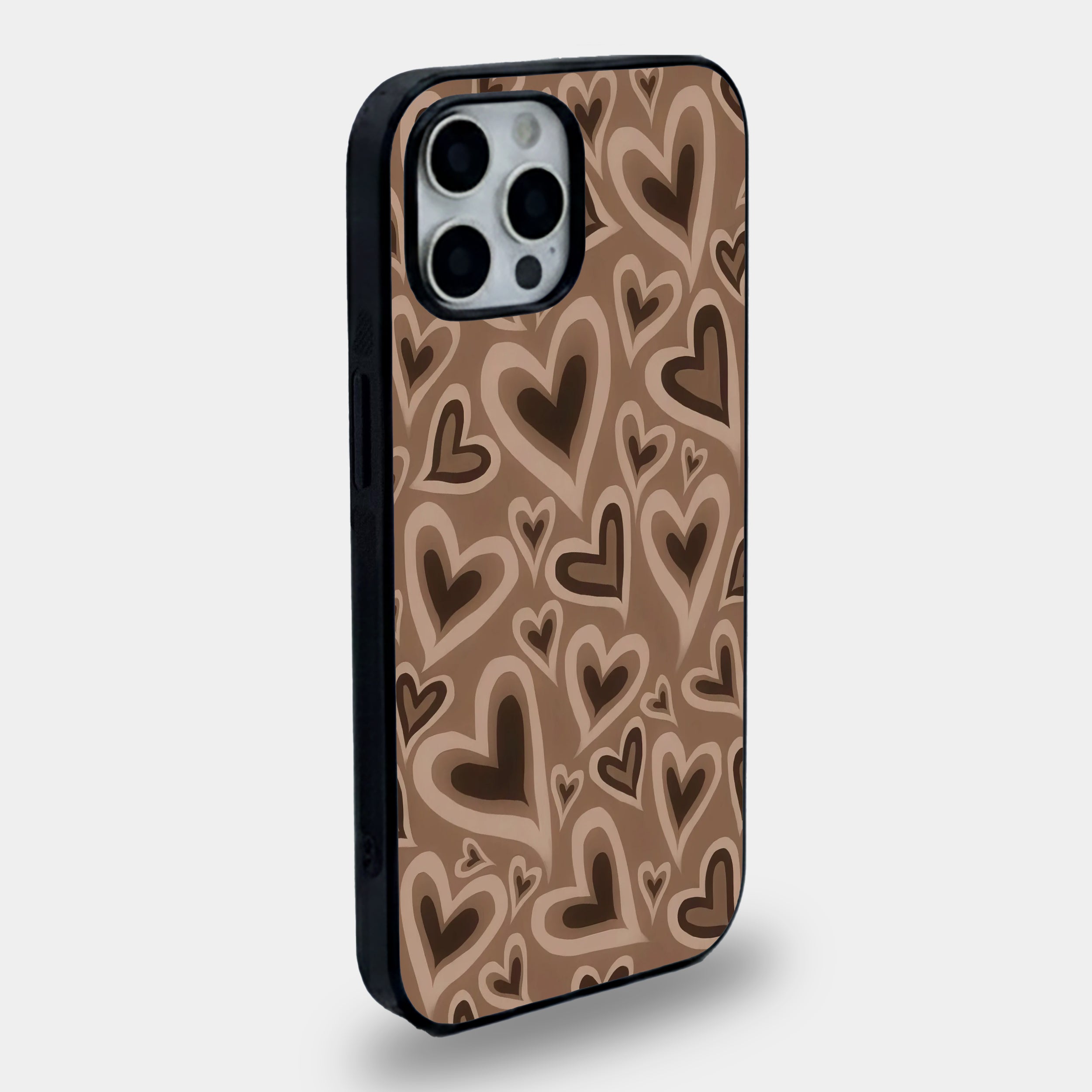 Retro Heart Espresso | Premium Glass iPhone & Samsung Mobile Cover Case