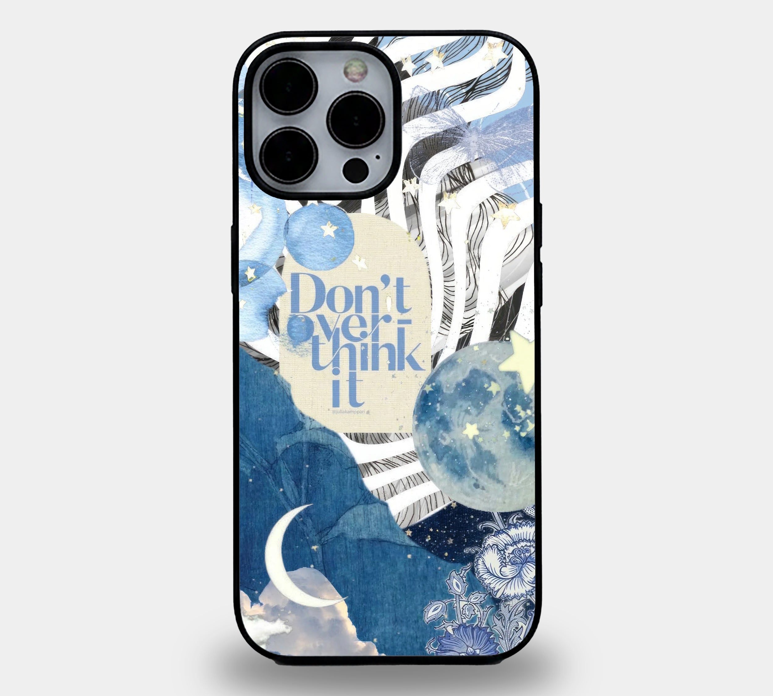 "Don't Overthink It" Celestial Collage | Premium Glass iPhone & Samsung Mobile Cover Case