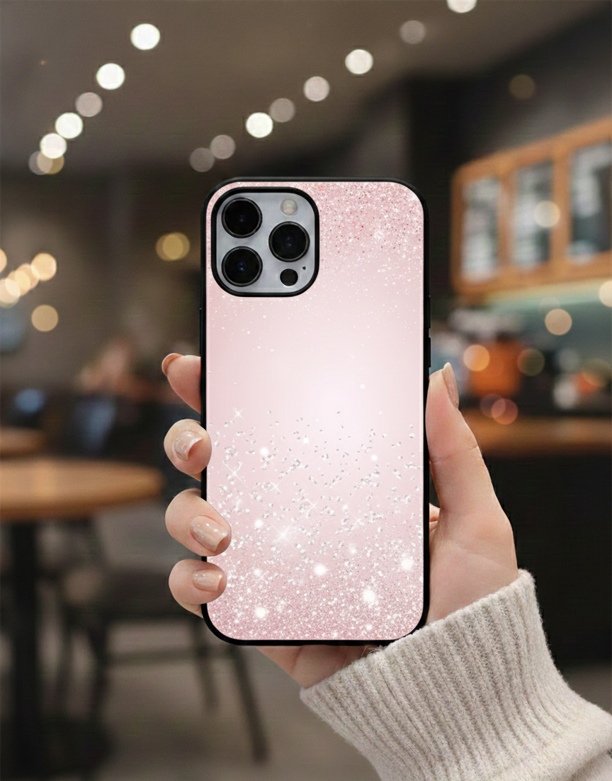 Rose Gold Shimmer Gradient | Premium Glass iPhone Mobile Cover Case