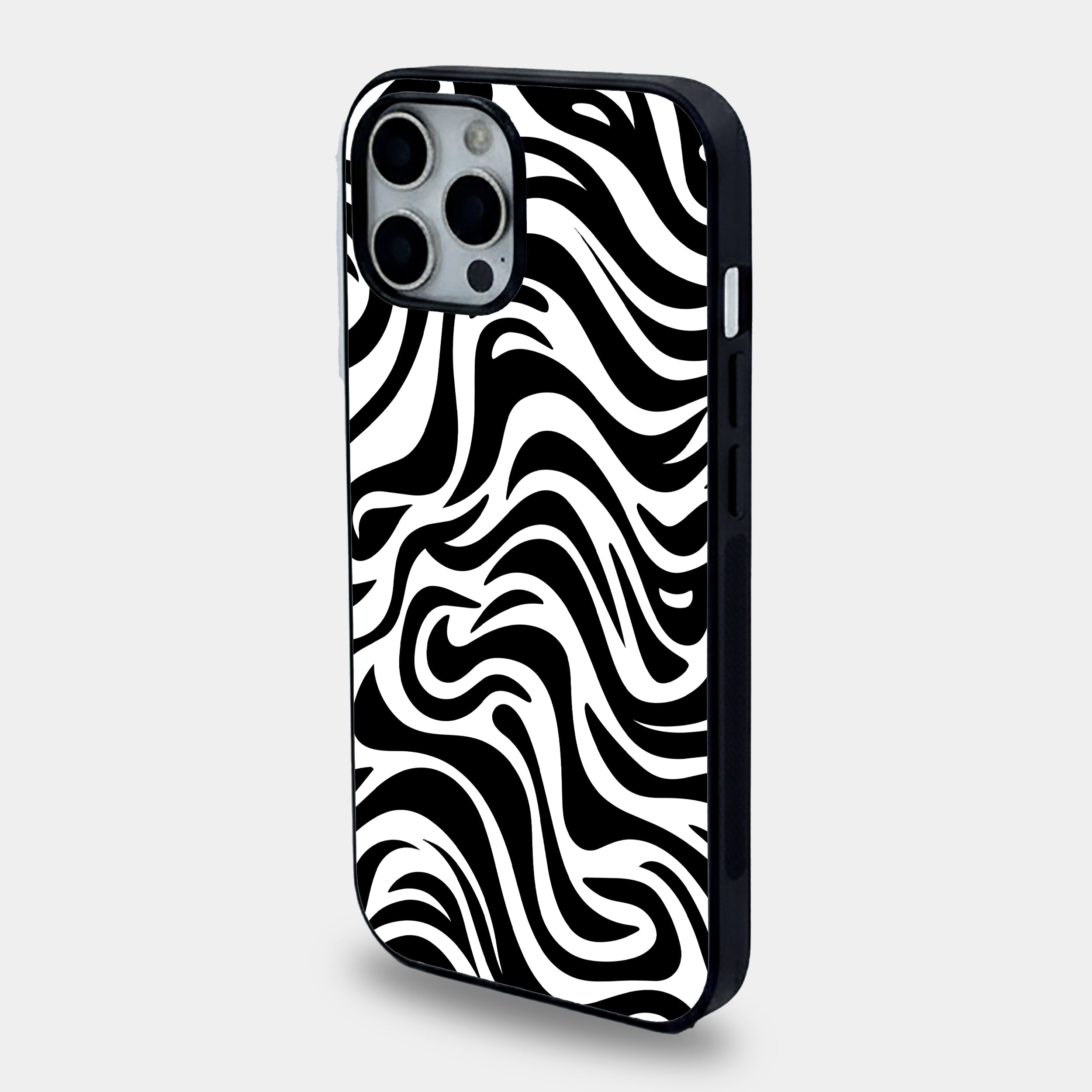 Wavy Groovy Zebra Print | Premium Glass iPhone Mobile Cover Case