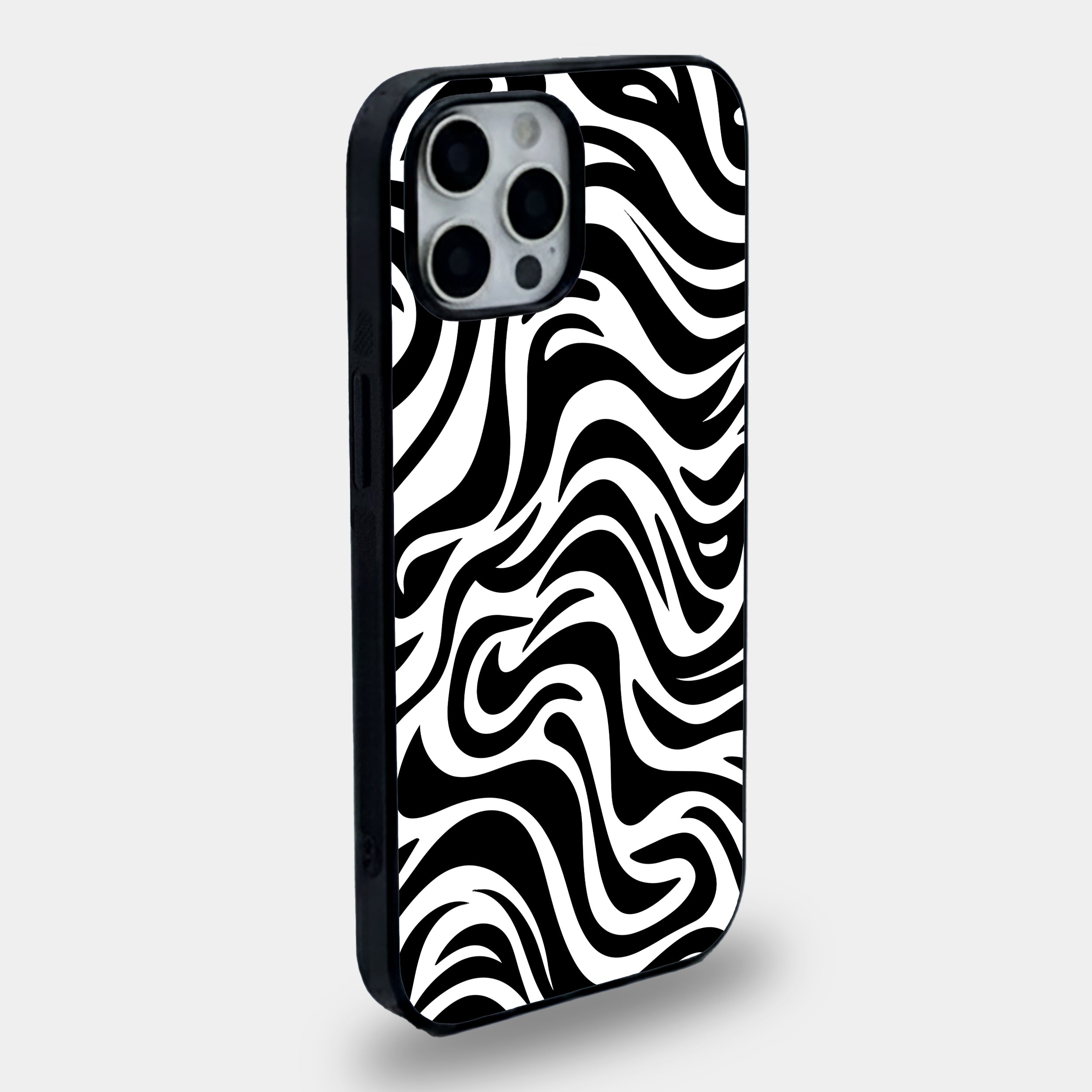 Wavy Groovy Zebra Print | Premium Glass iPhone Mobile Cover Case