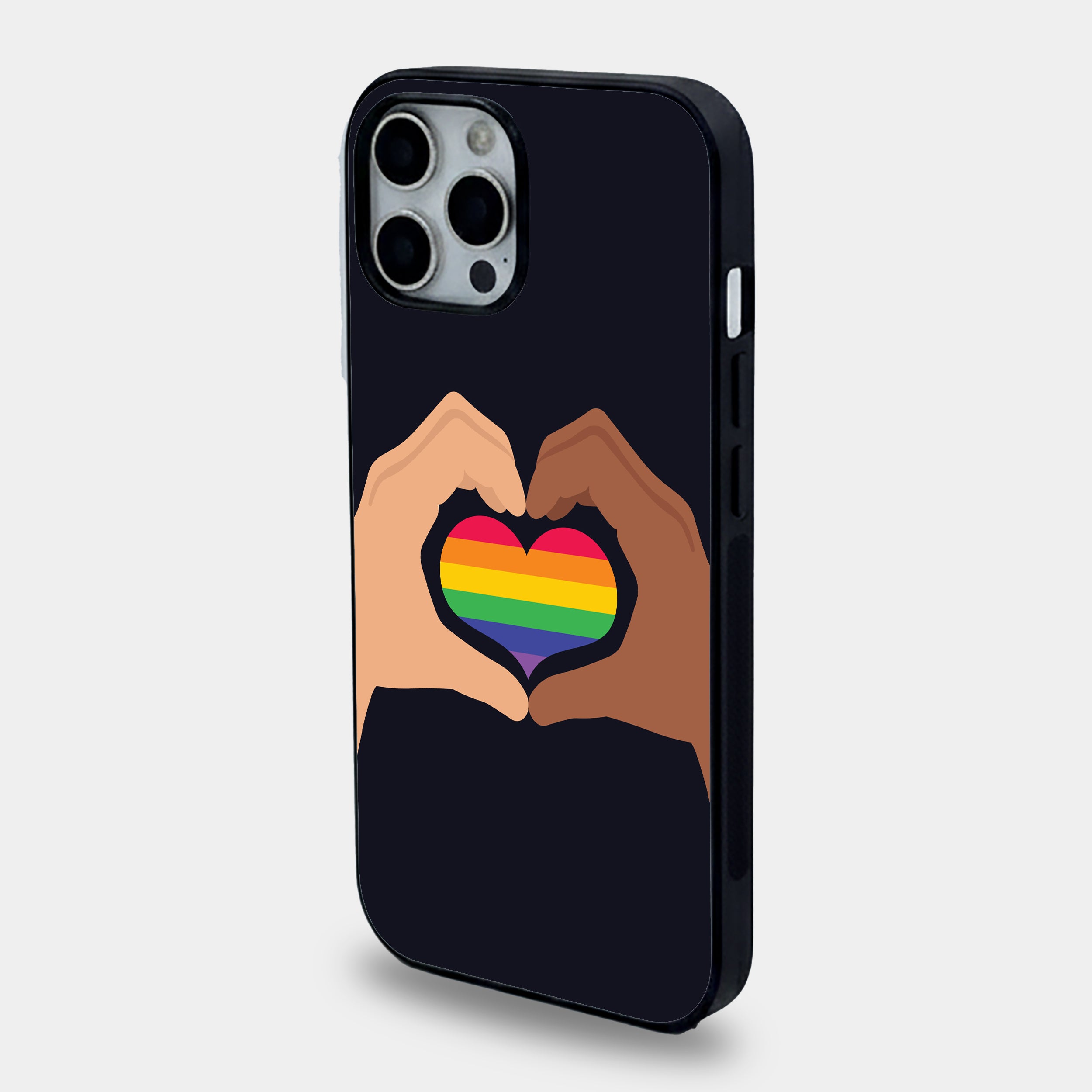 Inclusive Pride Heart Hands | Premium Glass iPhone & Samsung Mobile Cover Case