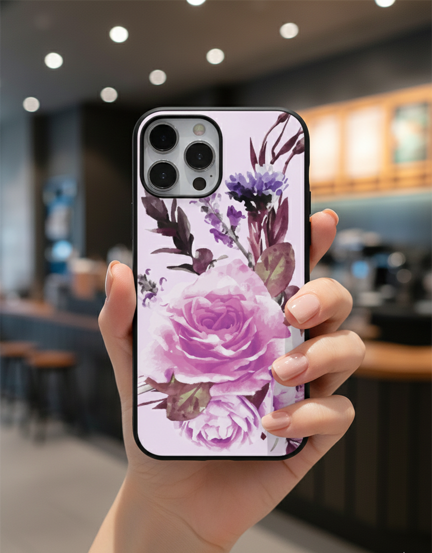 Vintage Watercolor Rose | Premium Glass iPhone Mobile Cover Case