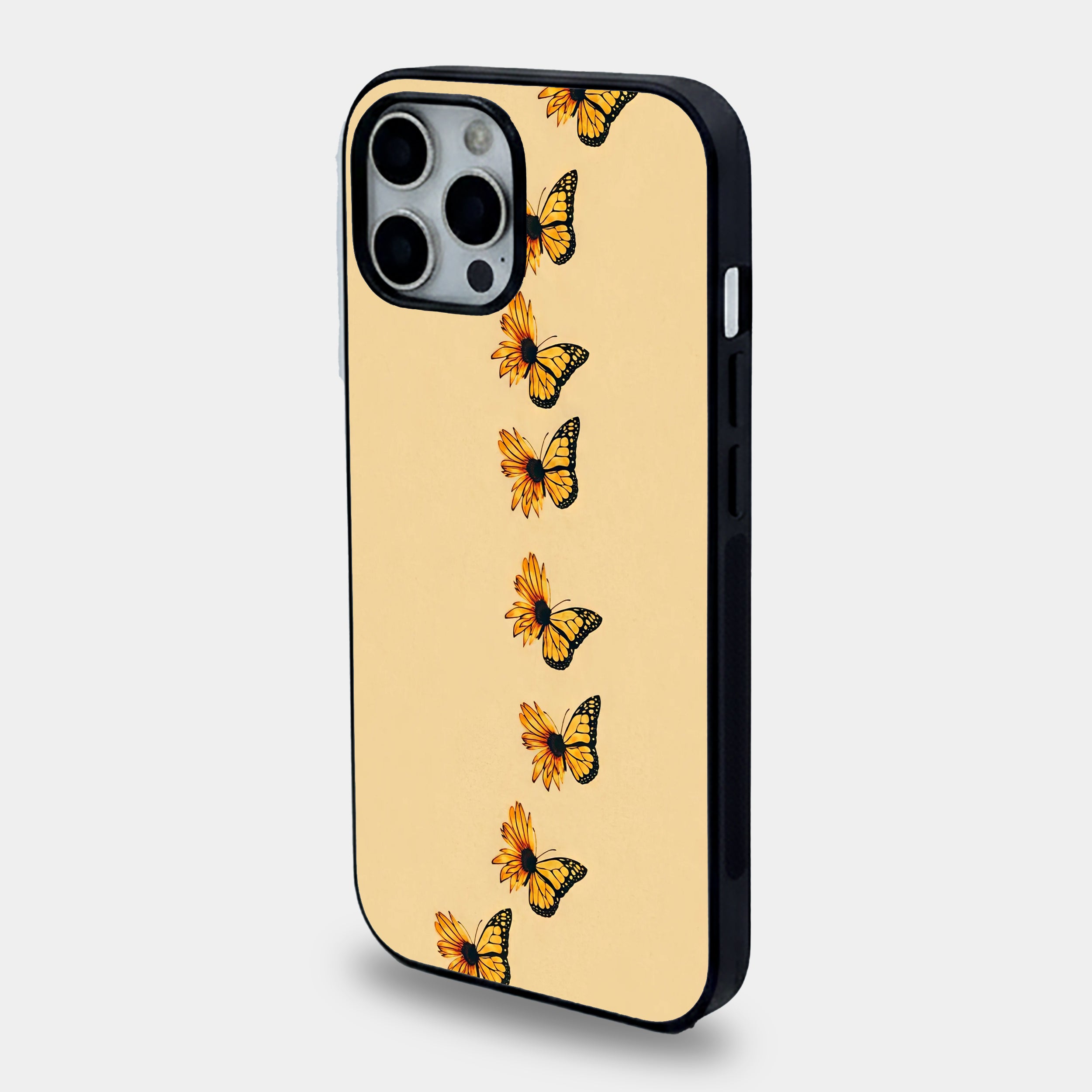 Monarch Sunflower Butterfly Hybrid | Premium Glass iPhone & Samsung Mobile Cover Case