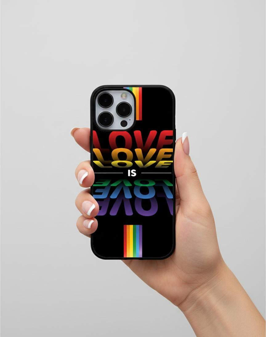 Love is Love - Mirrored Pride Edition | Premium Glass iPhone & Samsung Mobile Cover Case