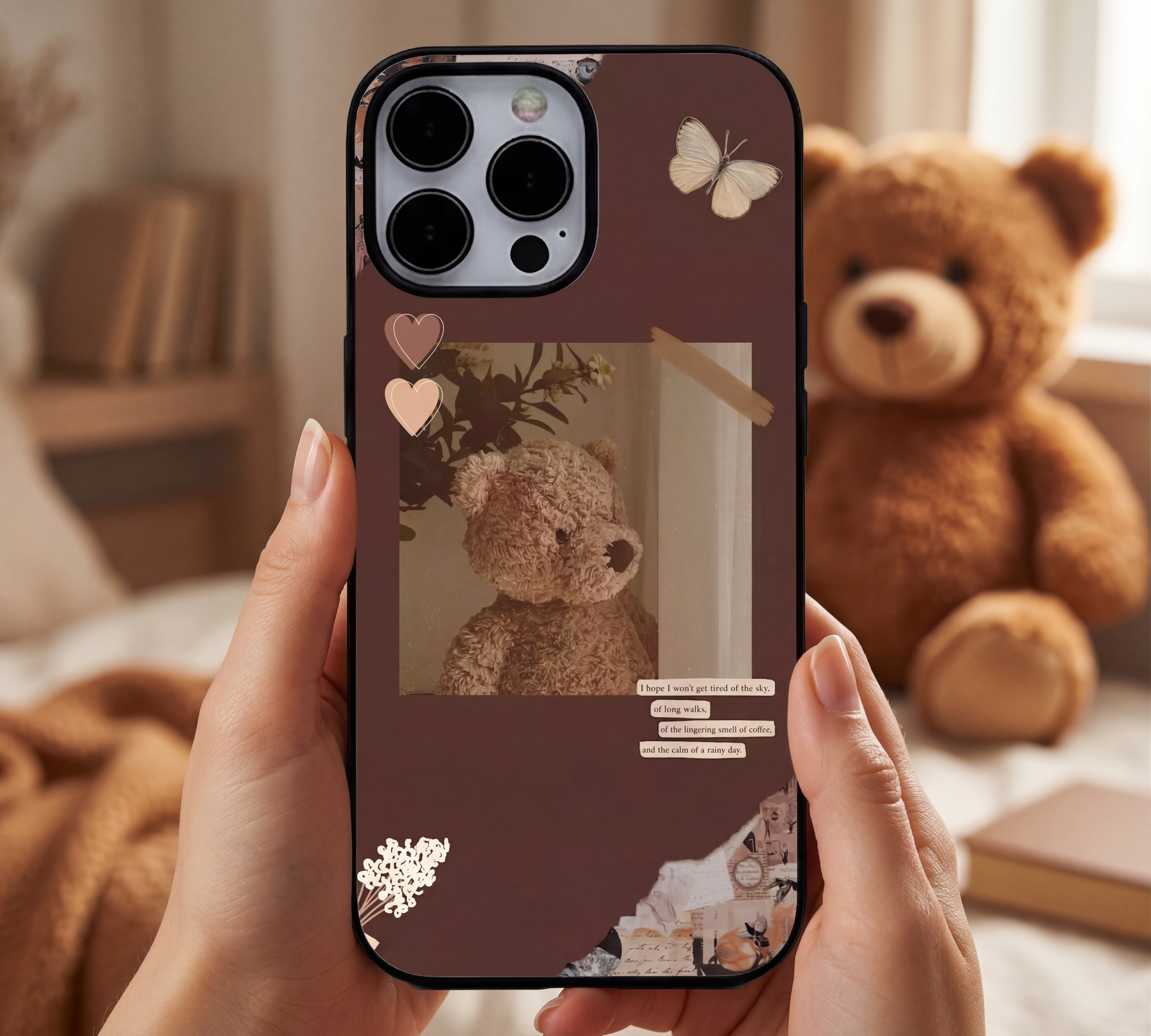 The Vintage Teddy Bear Aesthetic | Premium Glass iPhone & Samsung Mobile Cover Case