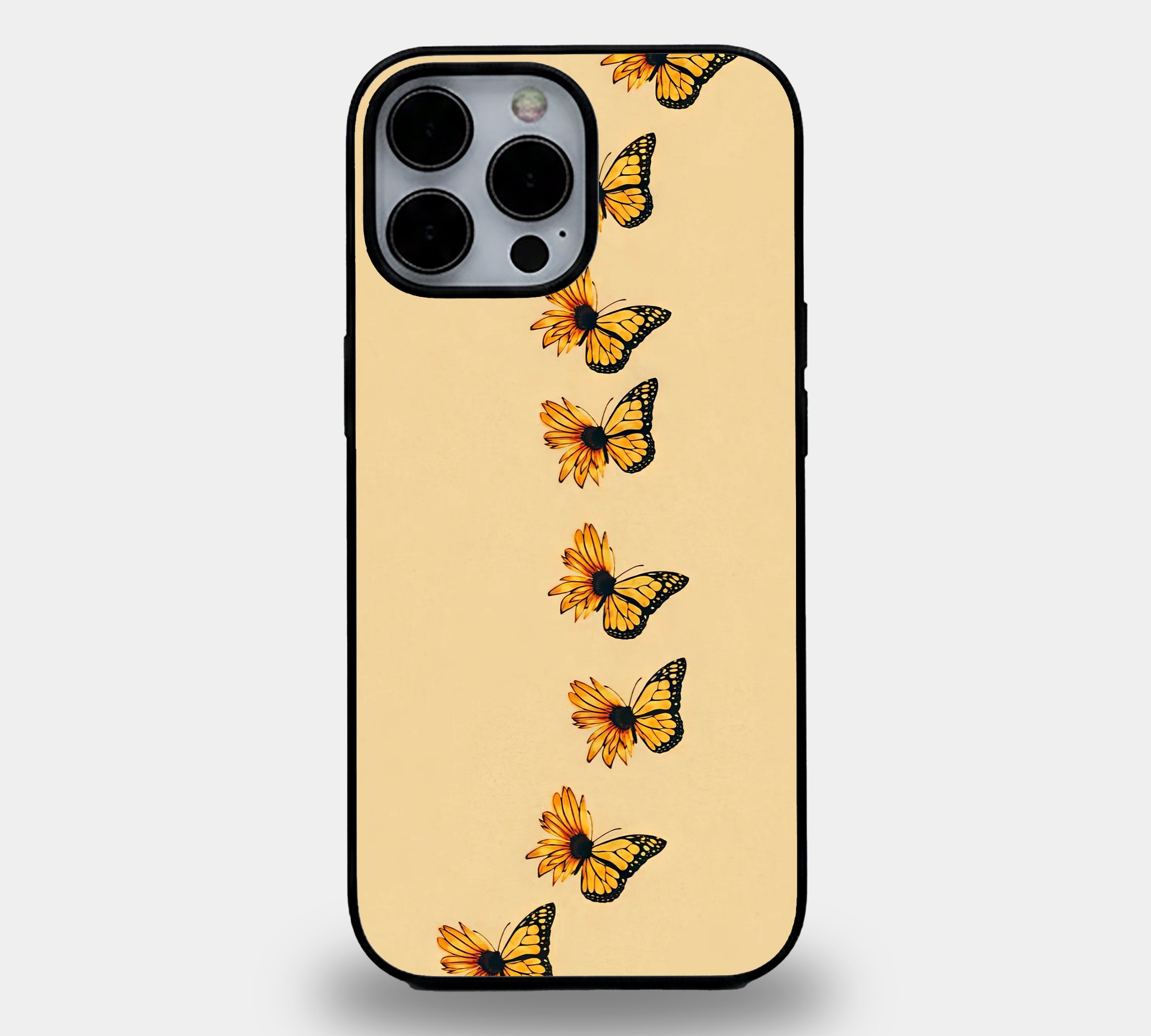 Monarch Sunflower Butterfly Hybrid | Premium Glass iPhone & Samsung Mobile Cover Case