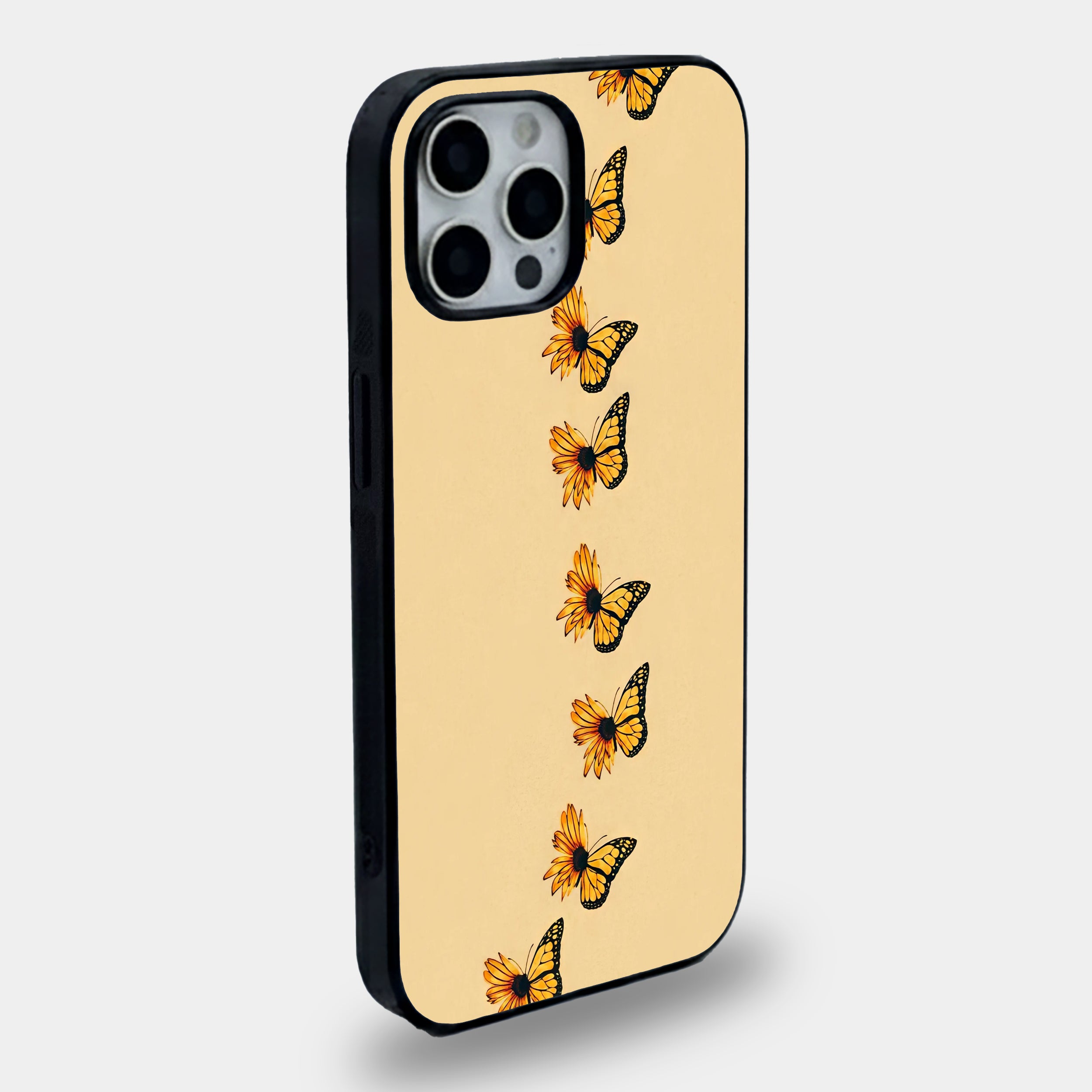 Monarch Sunflower Butterfly Hybrid | Premium Glass iPhone & Samsung Mobile Cover Case