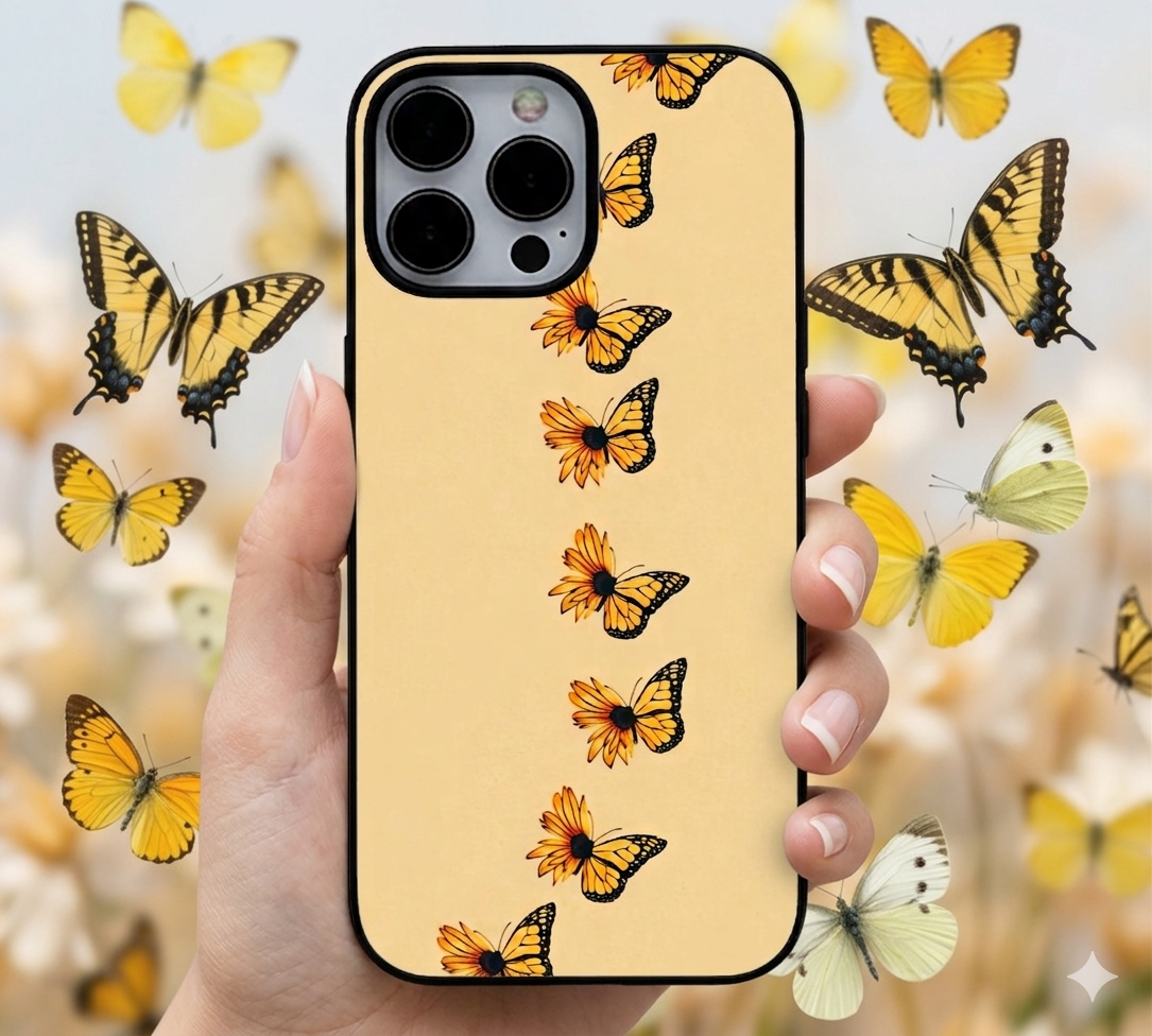 Monarch Sunflower Butterfly Hybrid | Premium Glass iPhone & Samsung Mobile Cover Case