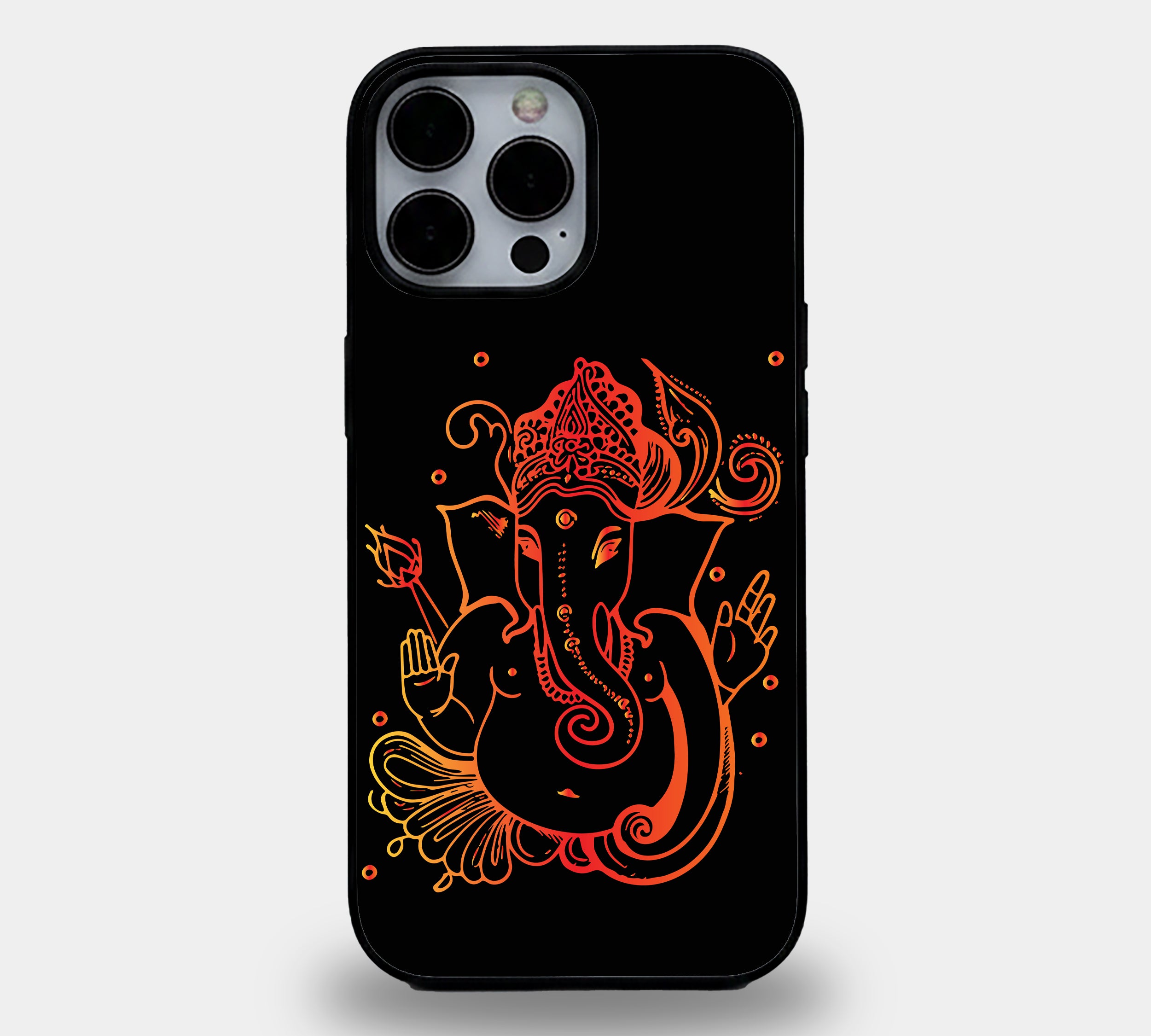 Ganesha Gradient Line Art | Premium Glass iPhone Mobile Cover Case