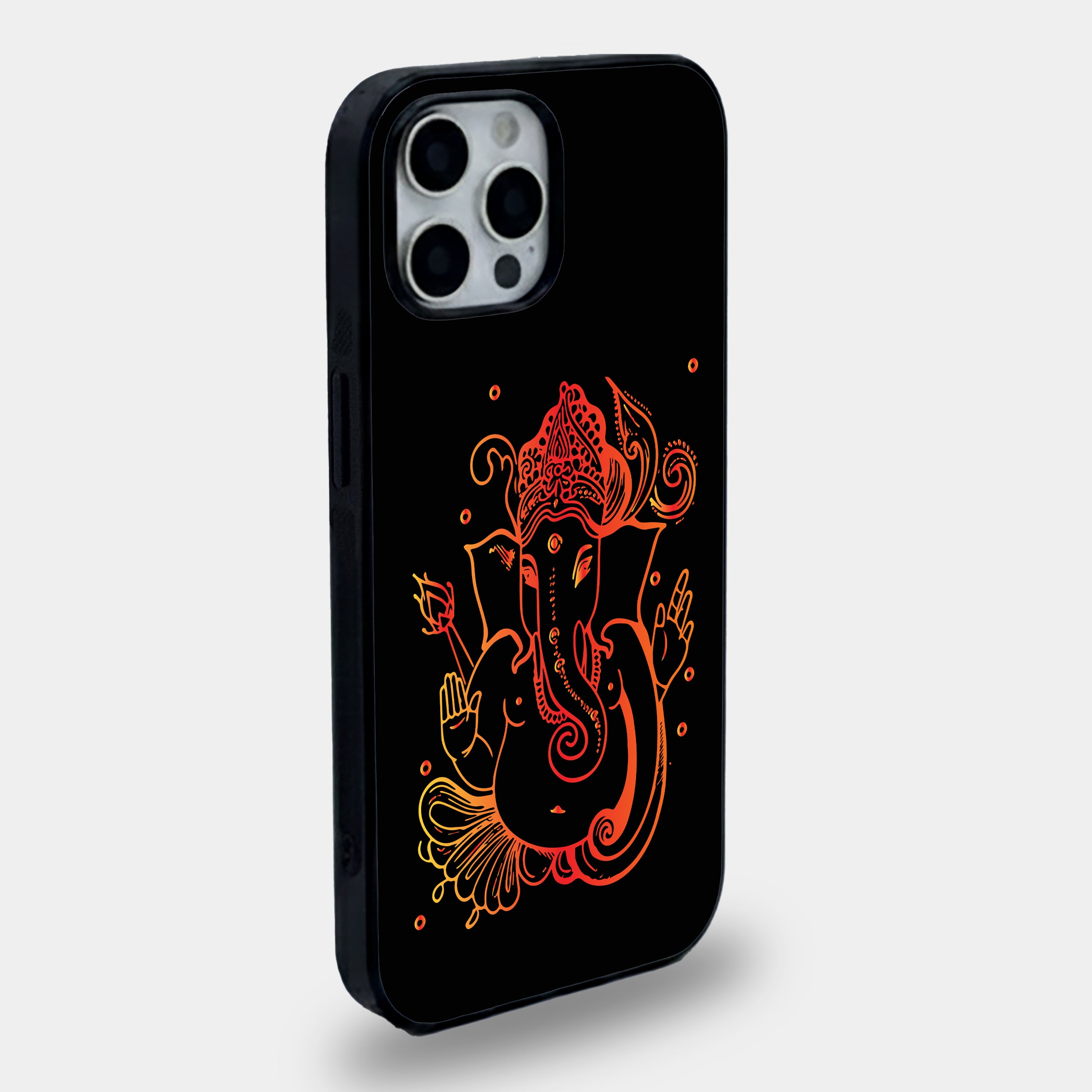 Ganesha Gradient Line Art | Premium Glass iPhone Mobile Cover Case