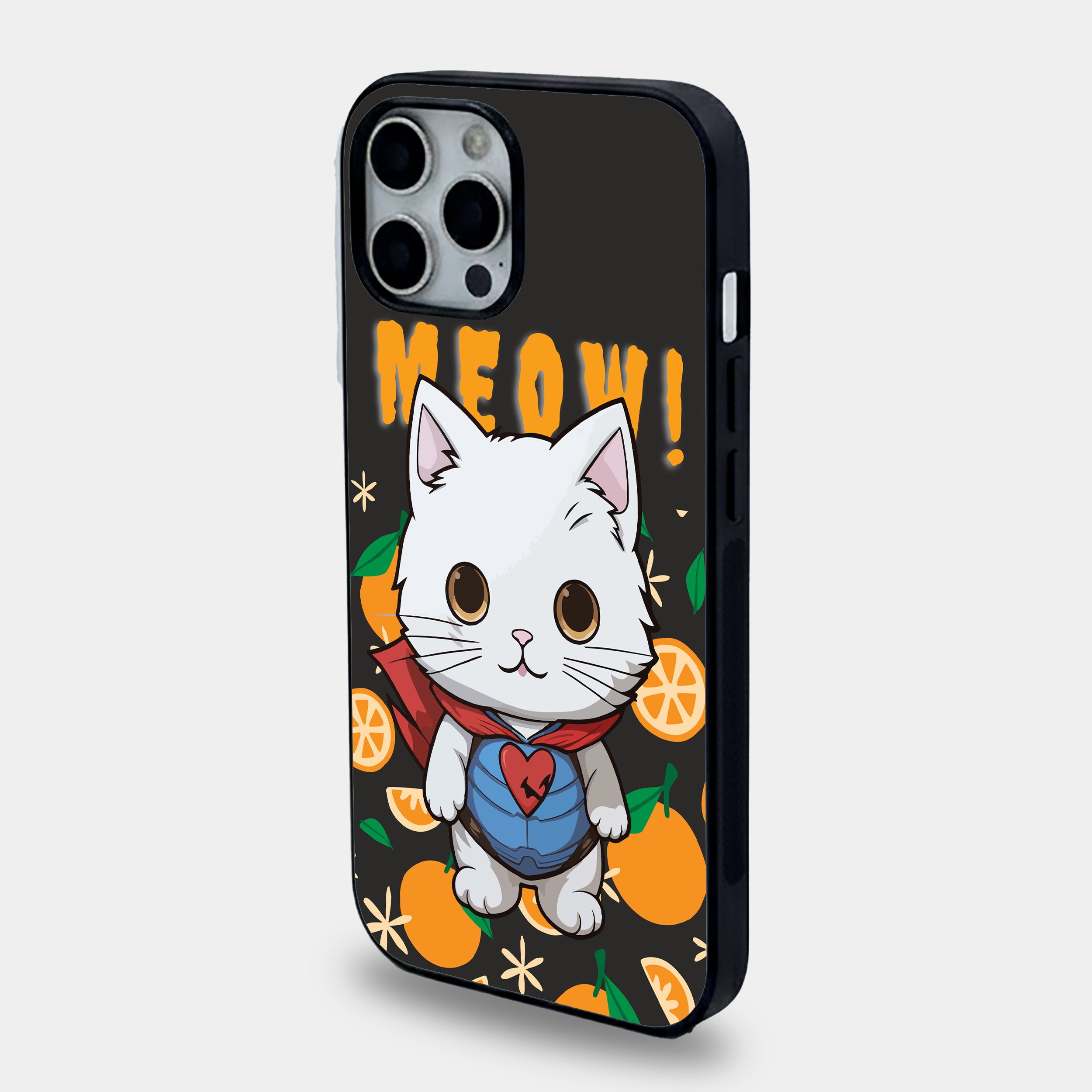Super Cat MEOW | Premium Glass iPhone Mobile Cover Case