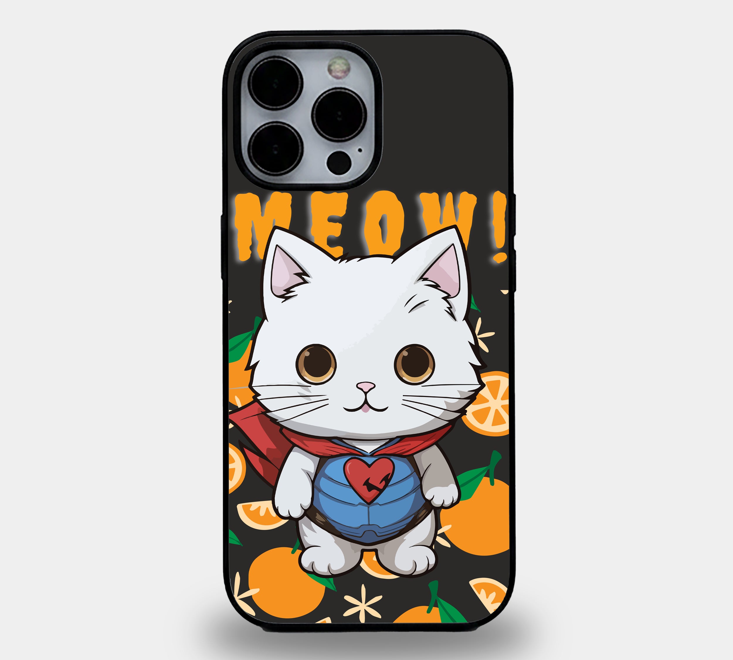 Super Cat MEOW | Premium Glass iPhone Mobile Cover Case