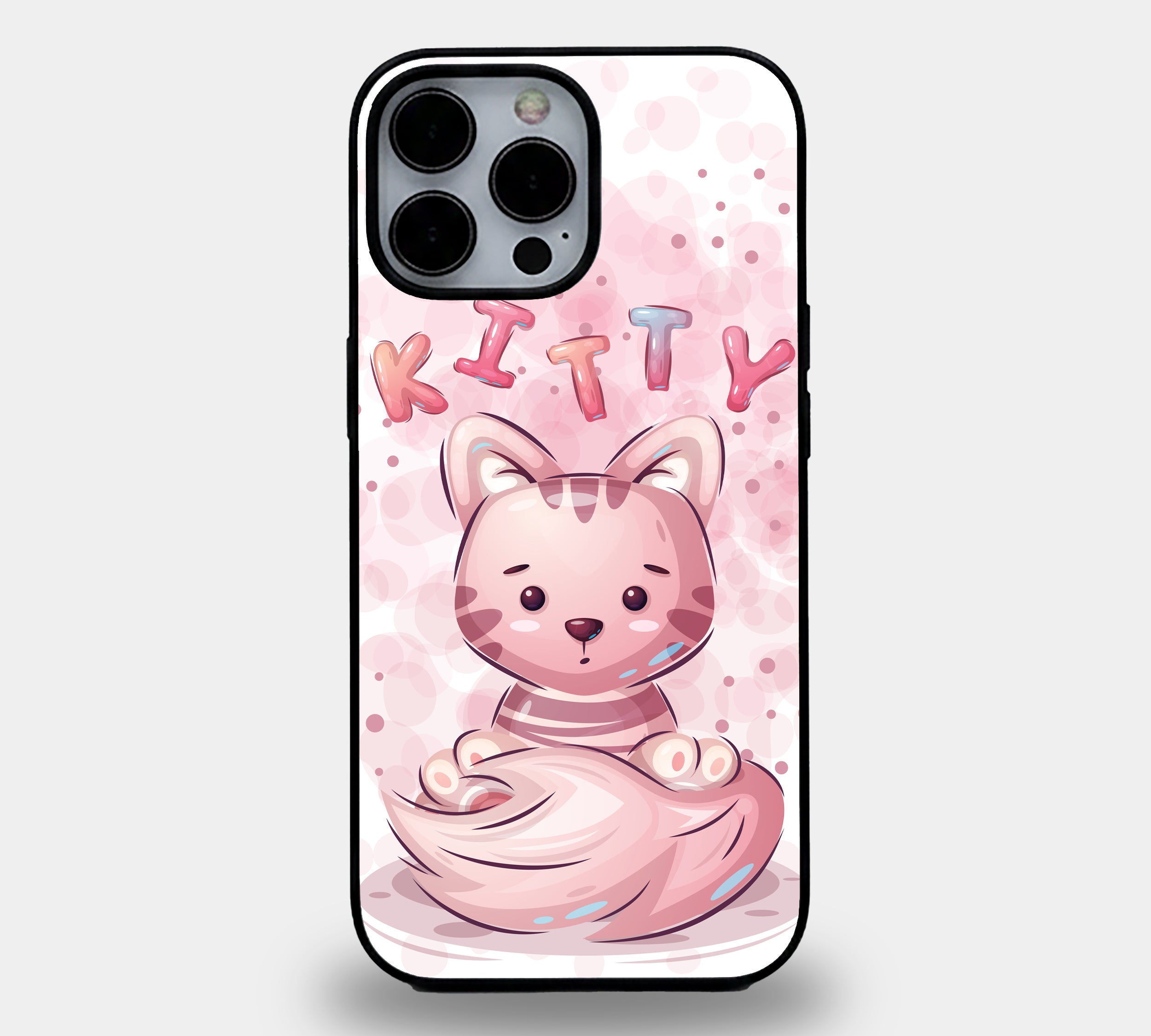 Blush Dream Kitten | Premium Glass iPhone Mobile Cover Case