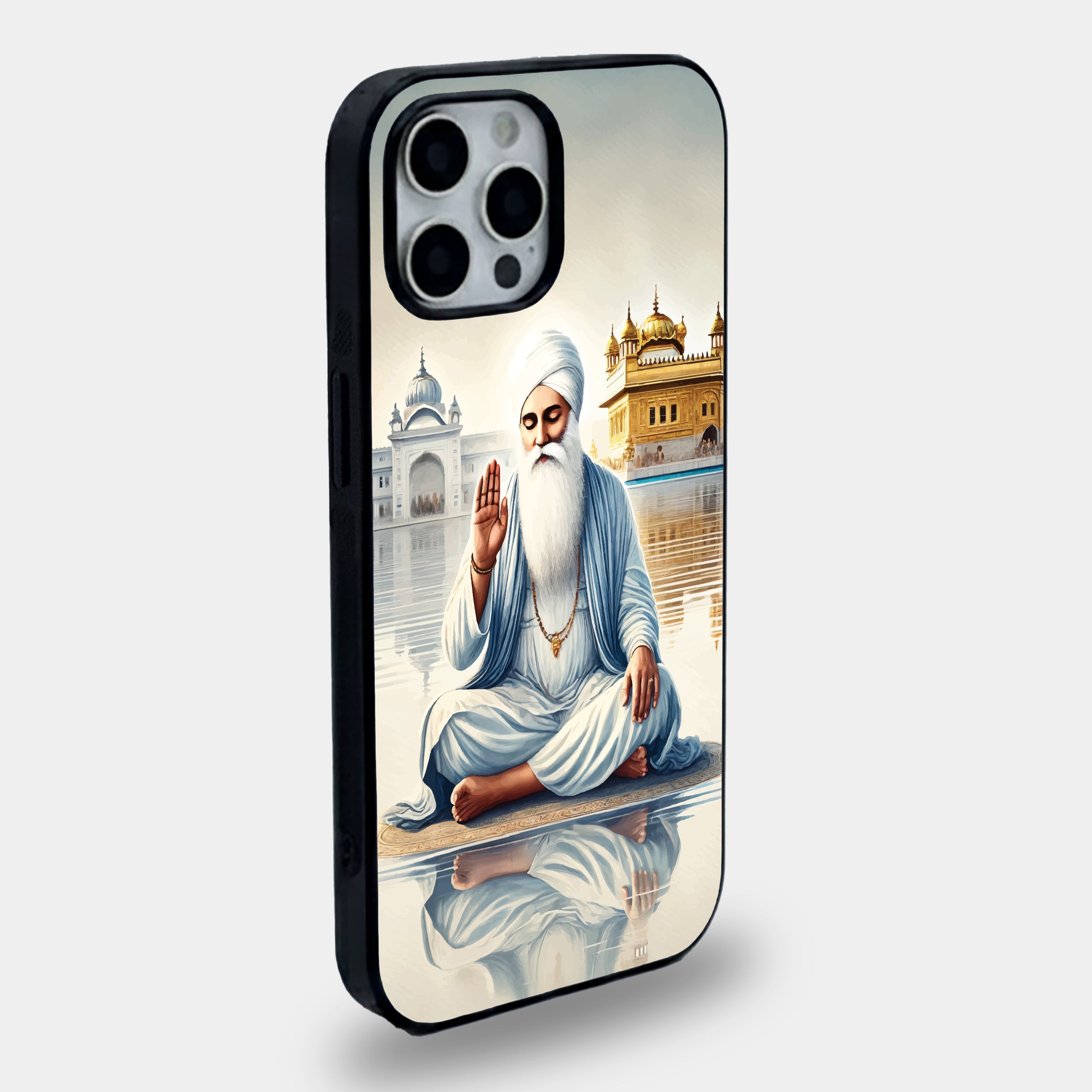 Guru Nanak Dev Ji – Golden Temple Spiritual | Premium Glass iPhone Mobile Cover Case