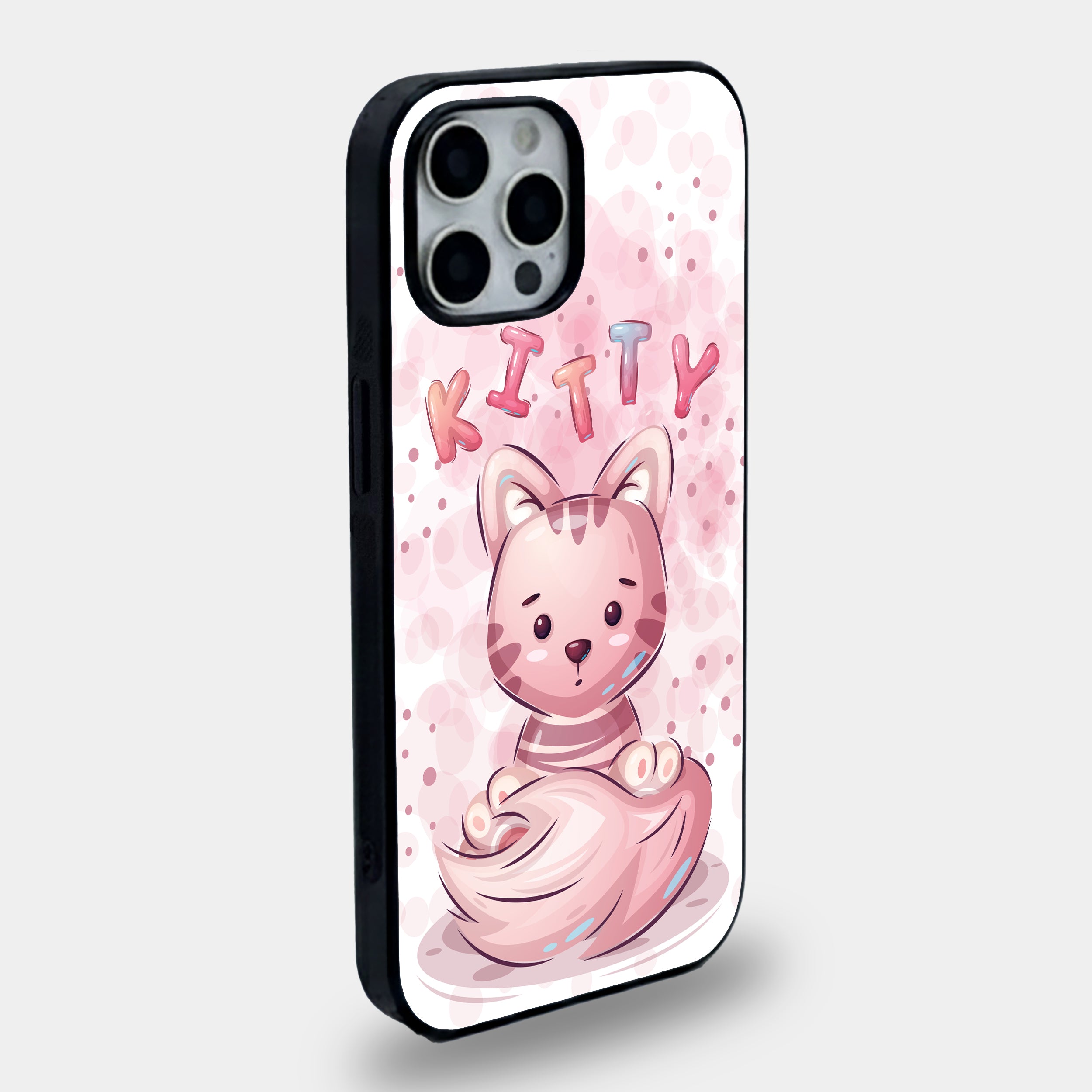 Blush Dream Kitten | Premium Glass iPhone Mobile Cover Case
