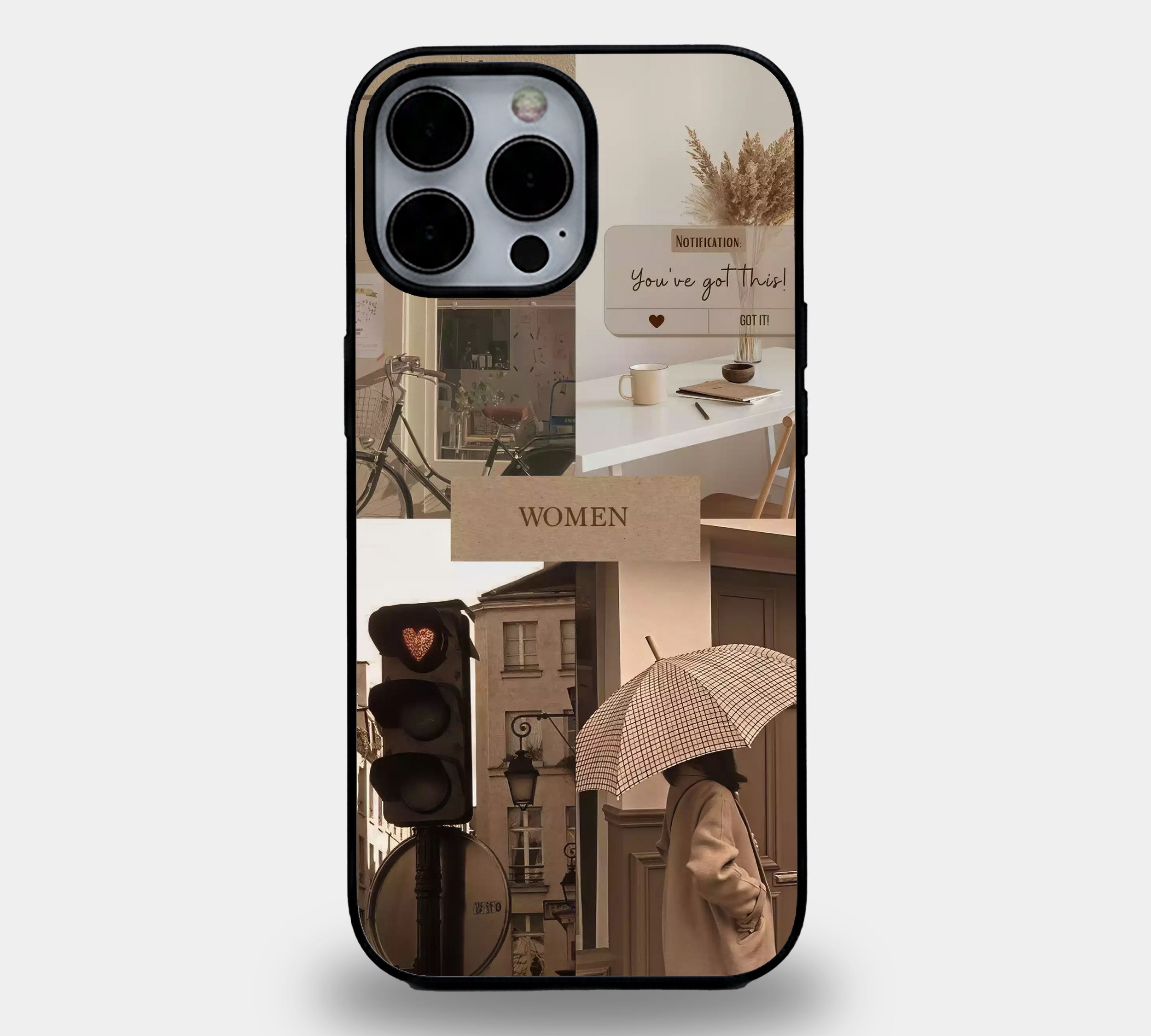 The "Serenity" Aesthetic - Minimalist Collage Art | Premium Glass iPhone & Samsung Mobile Cover Case