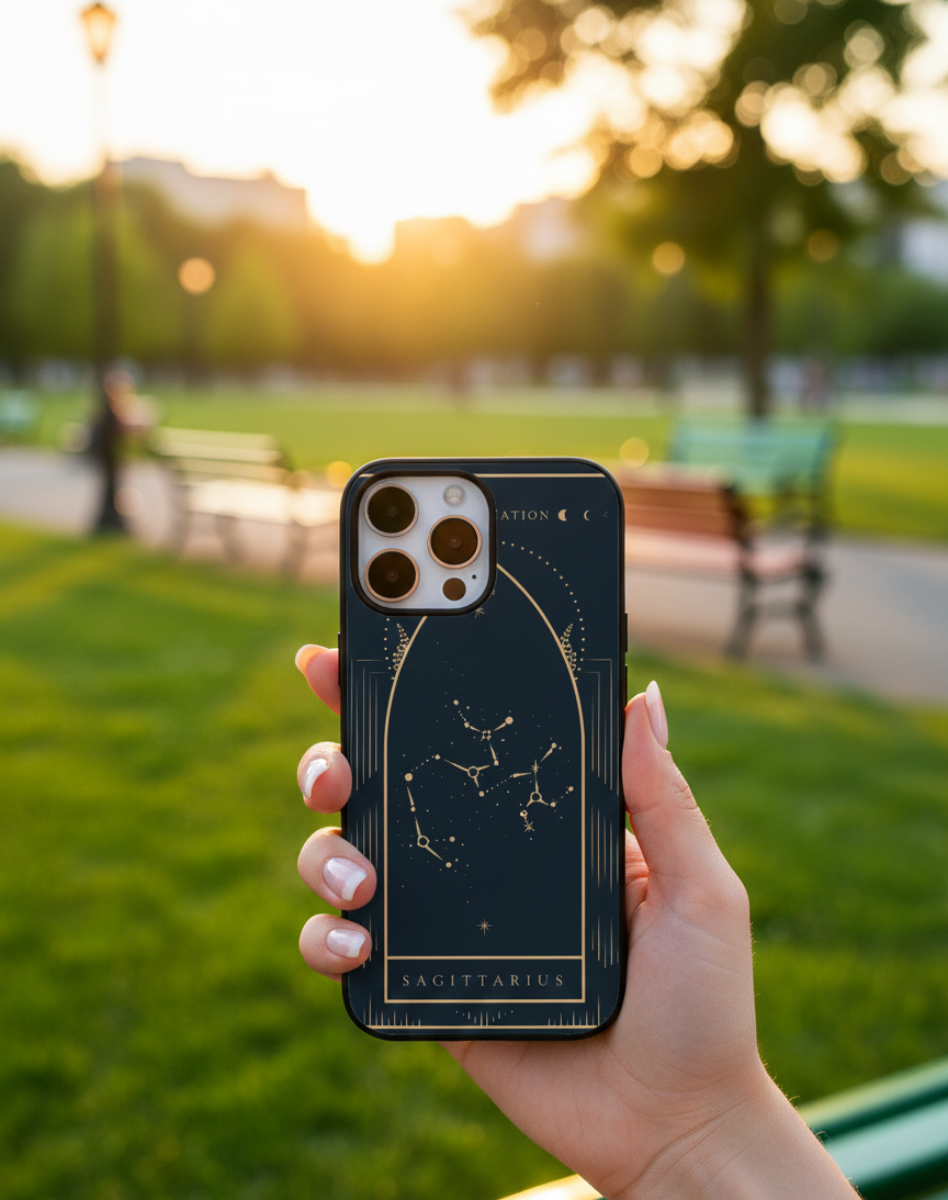 Sagittarius Zodiac Constellation | Premium Glass iPhone Mobile Cover Case