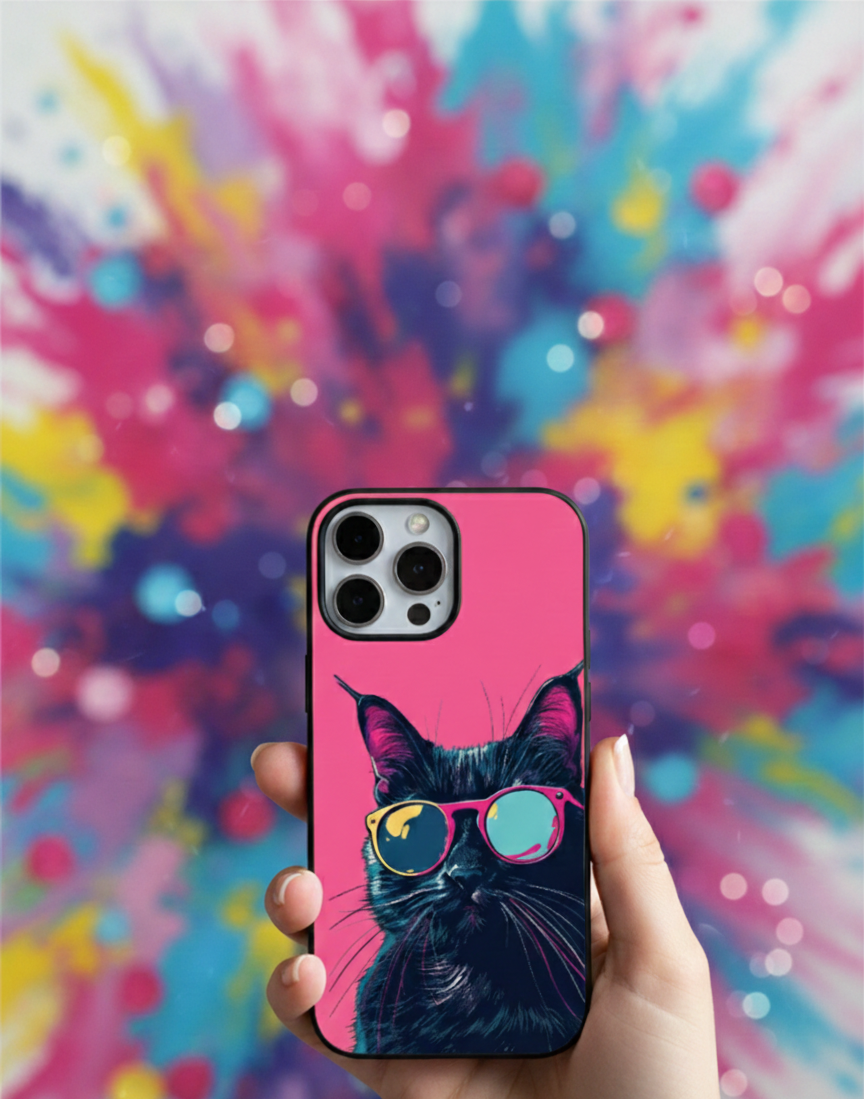 Retro Shades Feline Cat | Premium Glass iPhone Mobile Cover Case