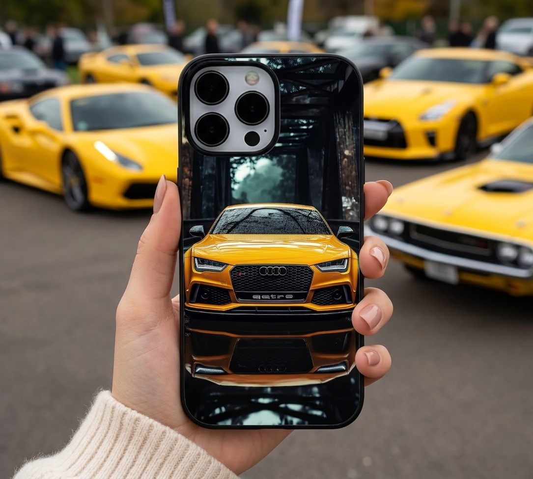 Yellow Audi Bridge Reflection Case