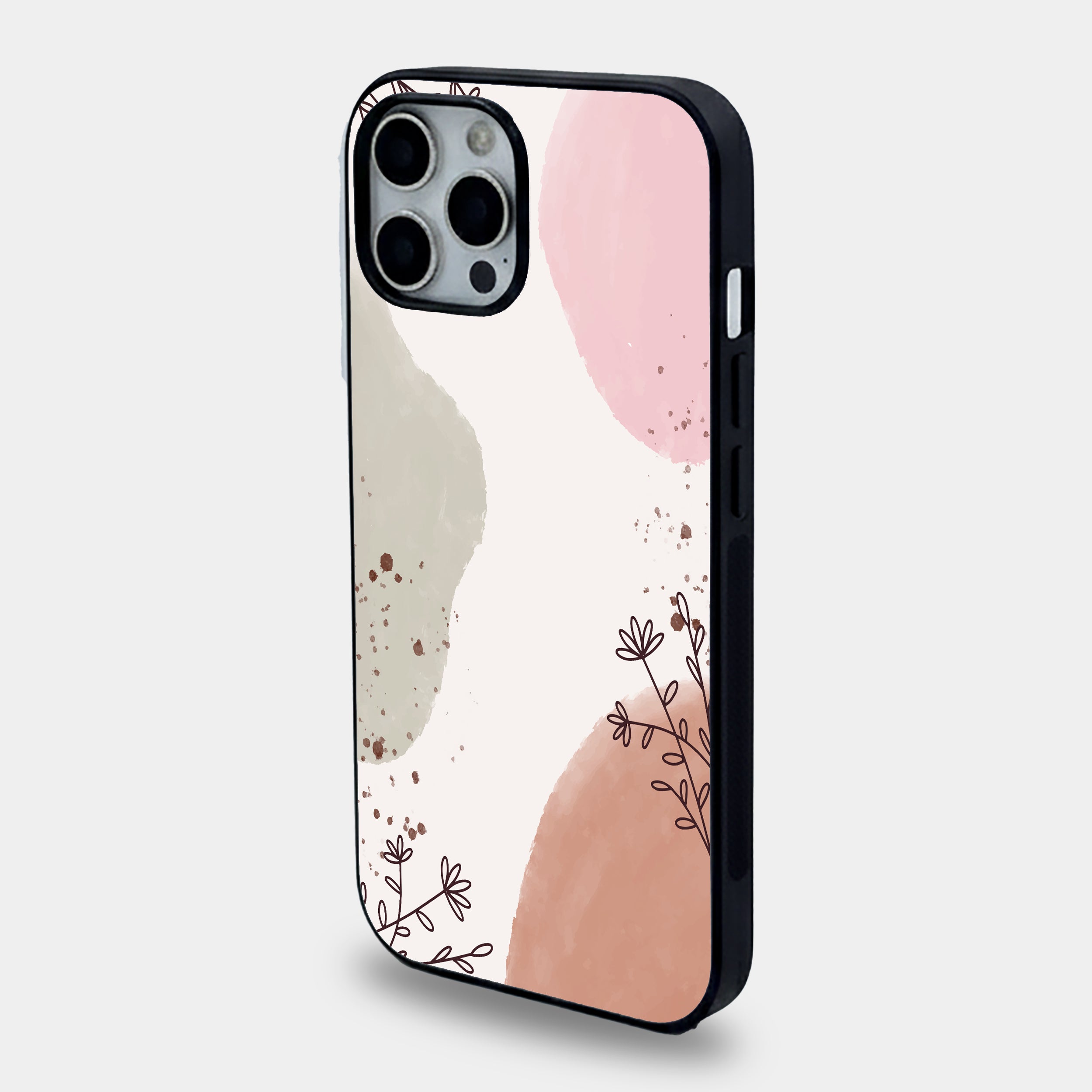 Earthy Botanical Watercolor | Premium Glass iPhone Mobile Cover Case