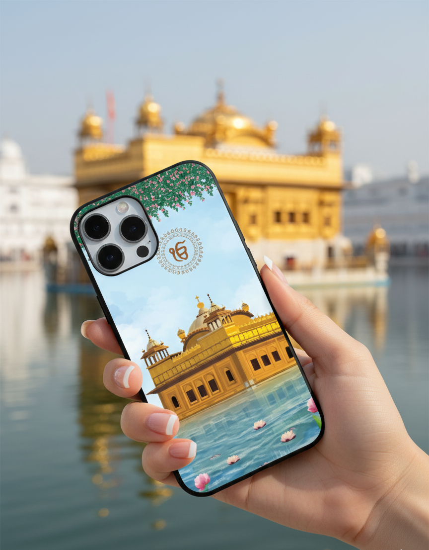Golden Temple & Ek Onkar | Premium Glass iPhone Mobile Cover Case