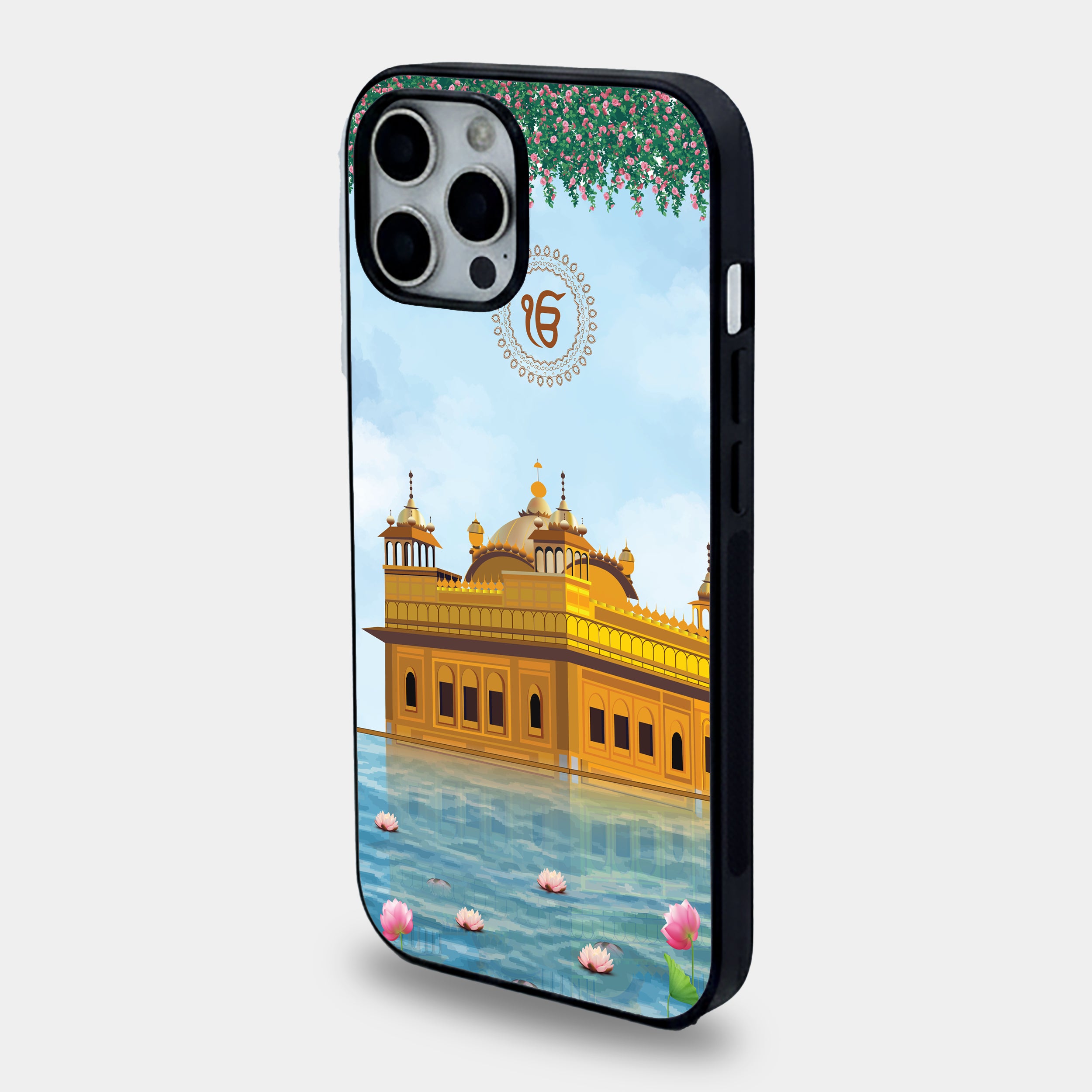 Golden Temple & Ek Onkar | Premium Glass iPhone Mobile Cover Case